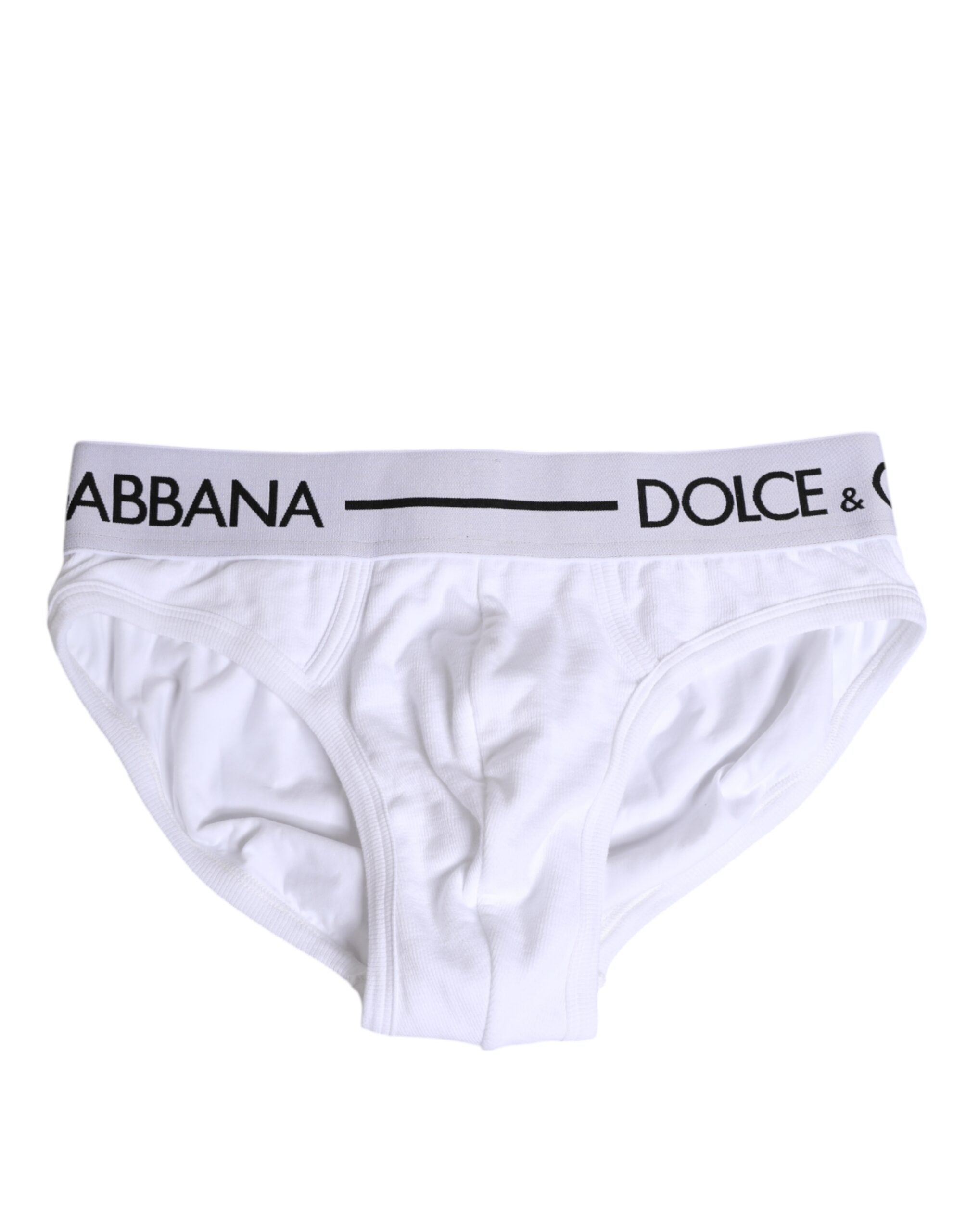 Dolce & Gabbana White Cotton Stretch Regular Brief Underwear