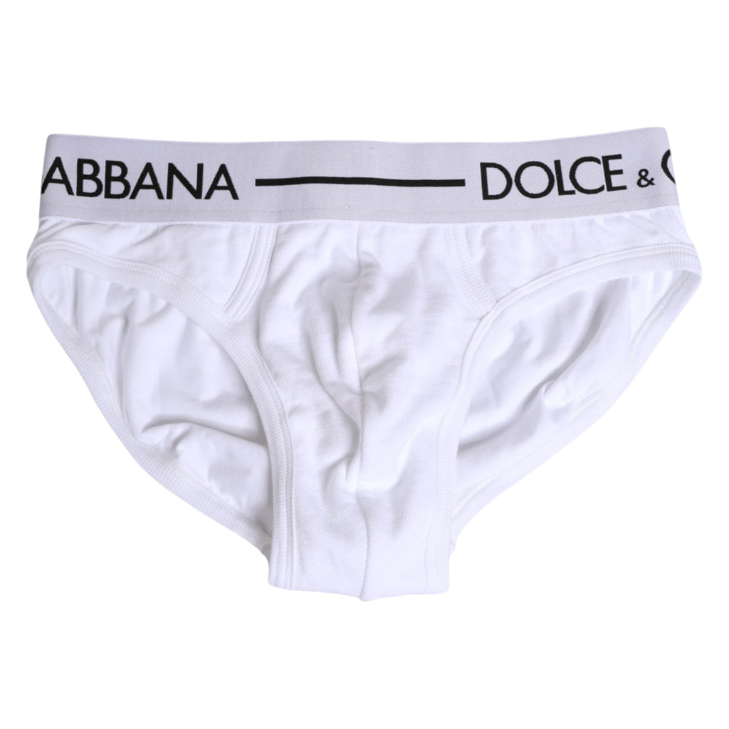 Dolce & Gabbana White Cotton Stretch Regular Brief Underwear