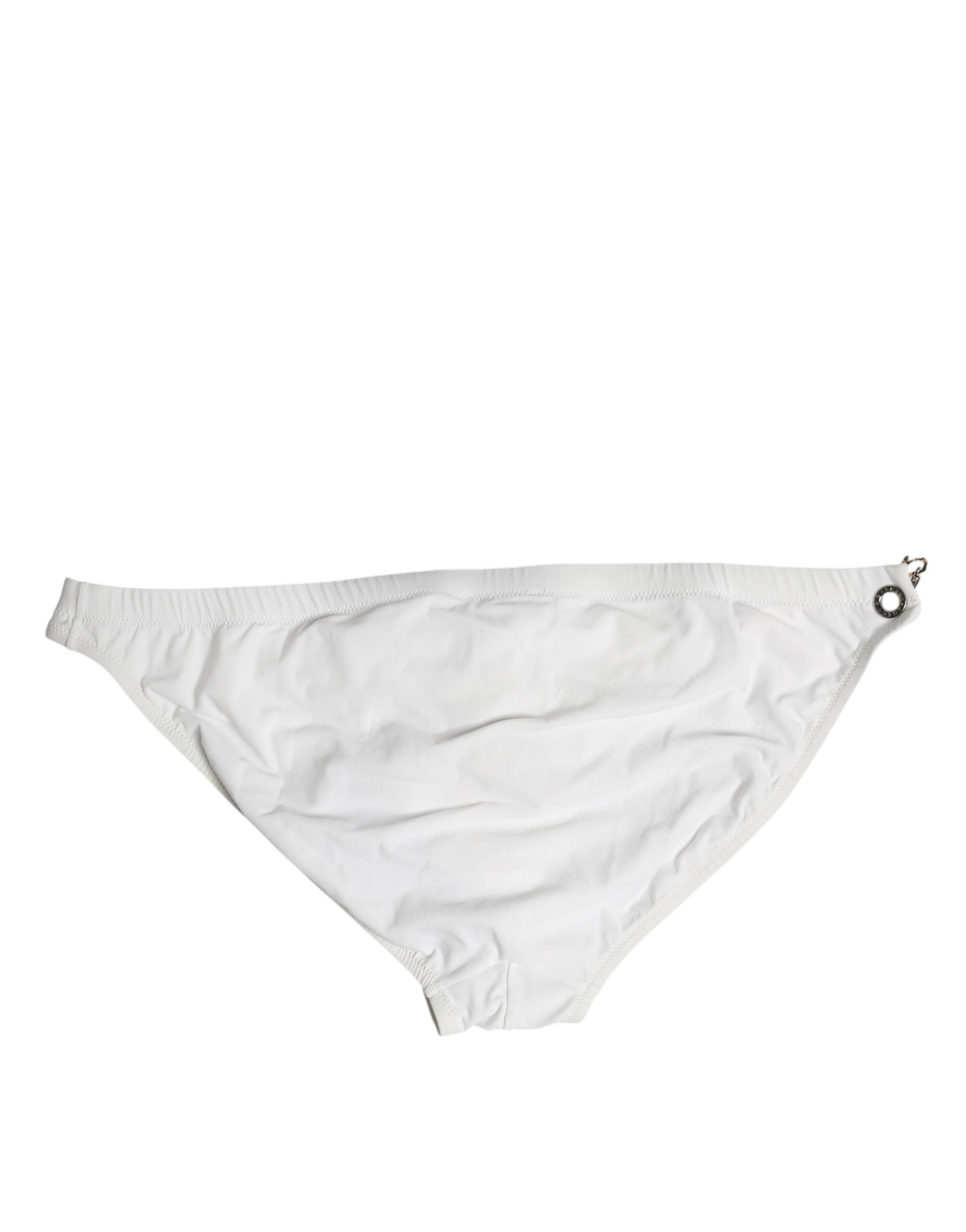 Dolce & Gabbana White Logo Metal Embellishment Brief Swimwear