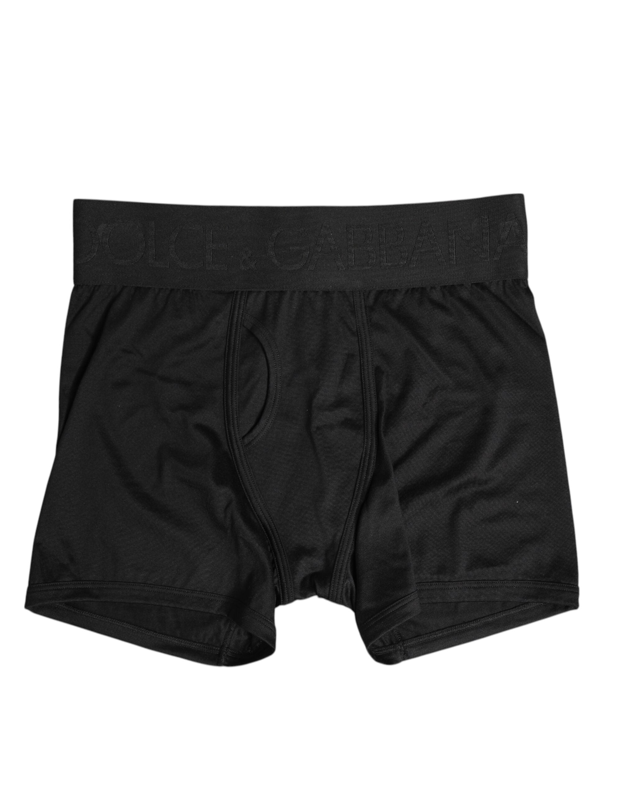 Dolce & Gabbana Black Silk Stretch Regular Men Boxer Underwear