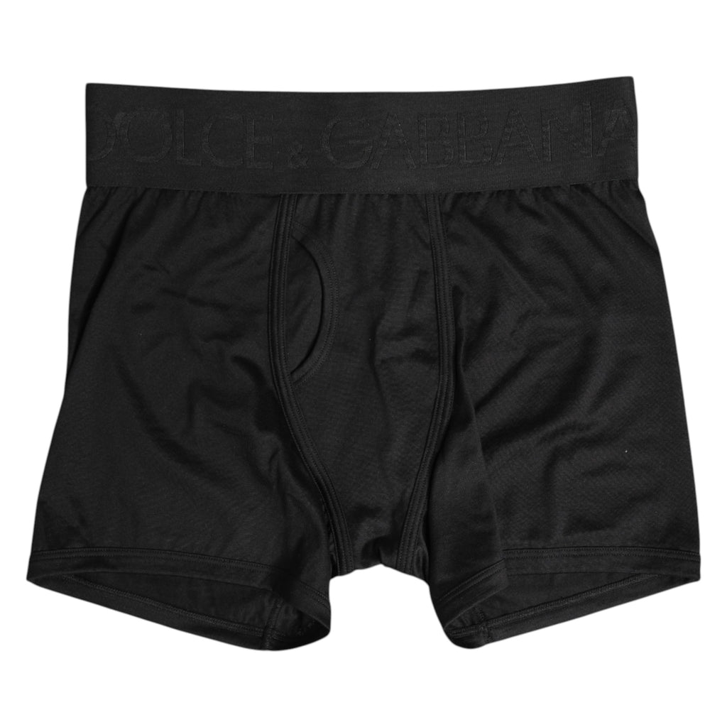 Dolce & Gabbana Black Silk Stretch Regular Men Boxer Underwear