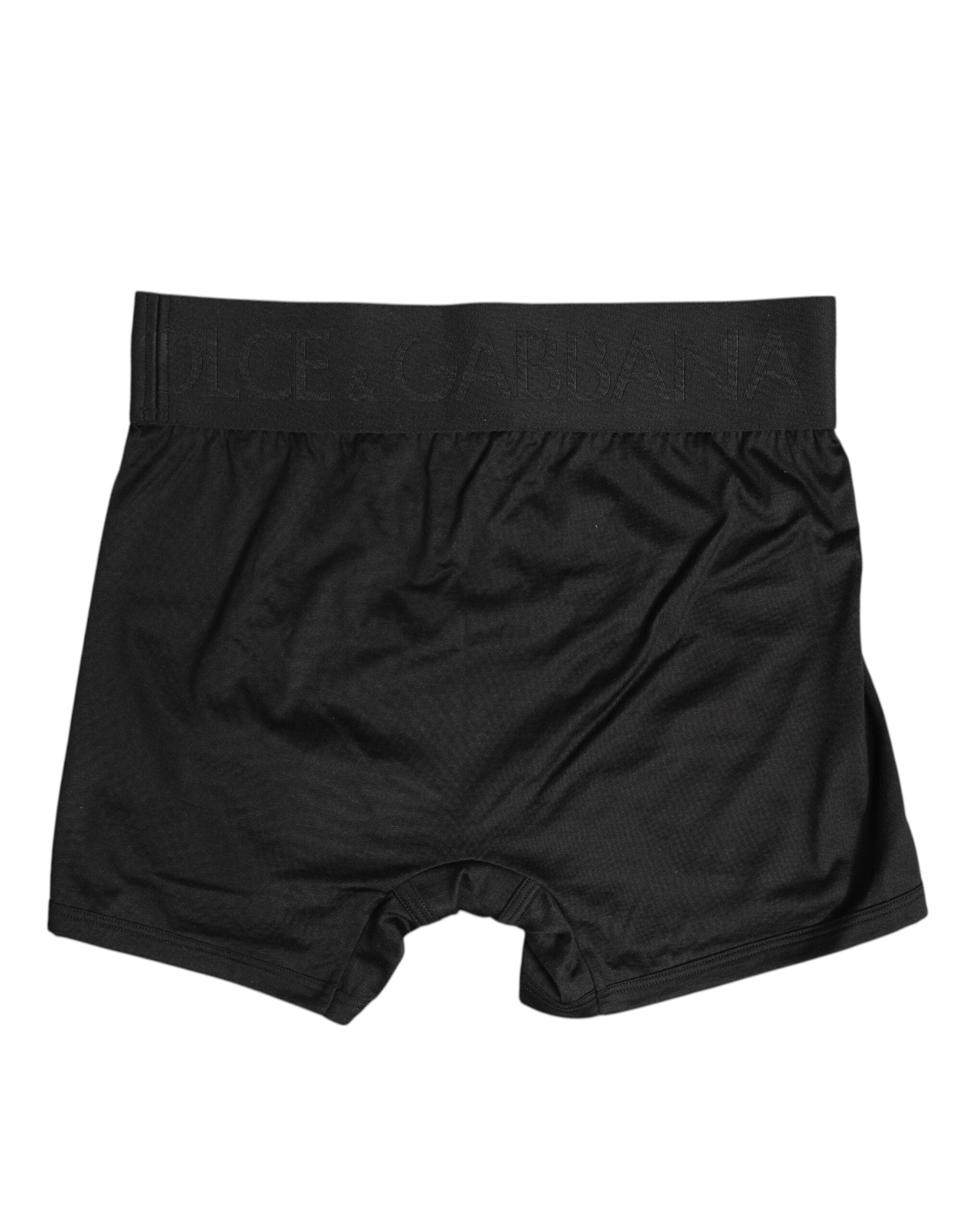 Dolce & Gabbana Black Silk Stretch Regular Men Boxer Underwear
