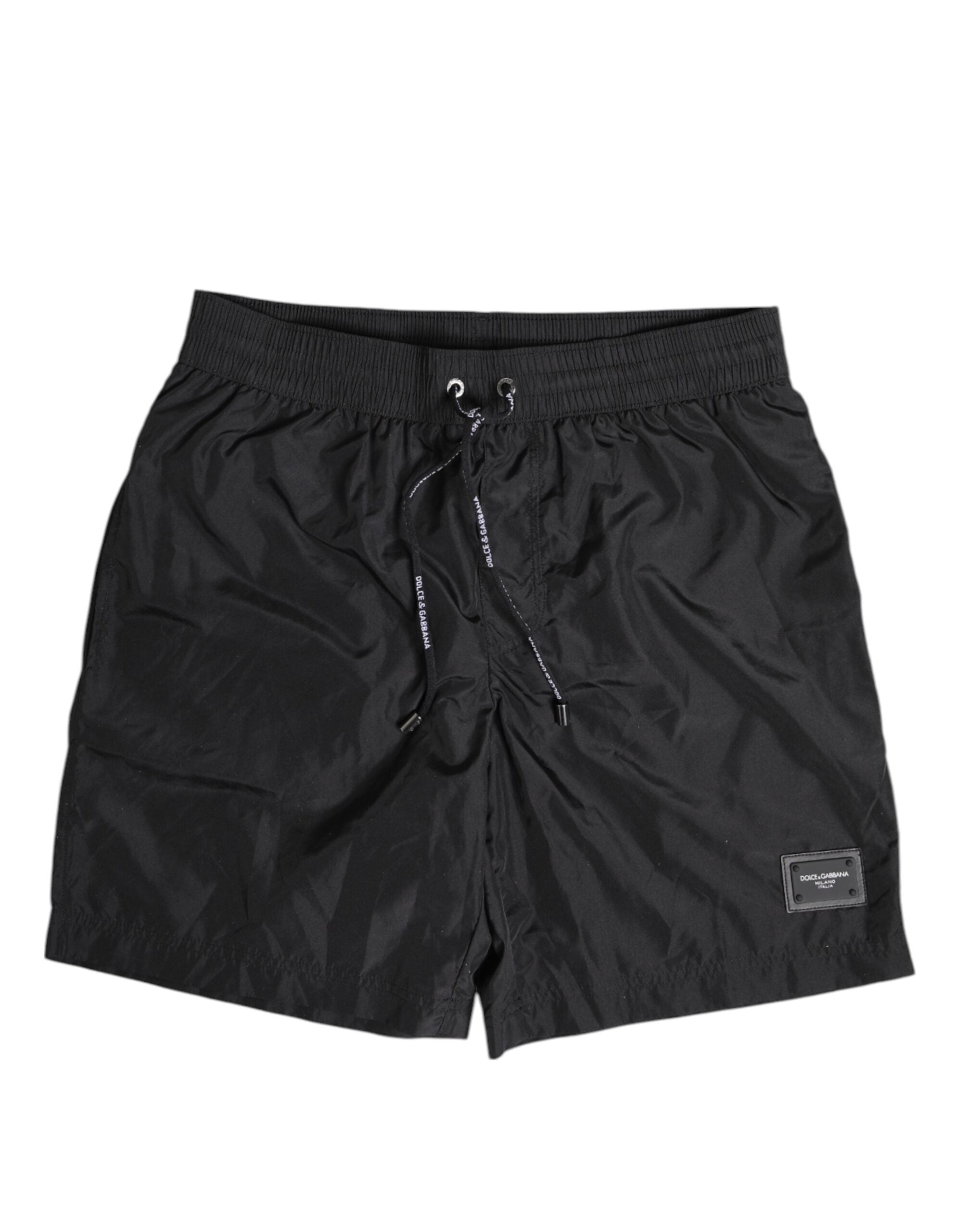 Dolce & Gabbana Black Drawstring Beachwear Shorts Swimwear