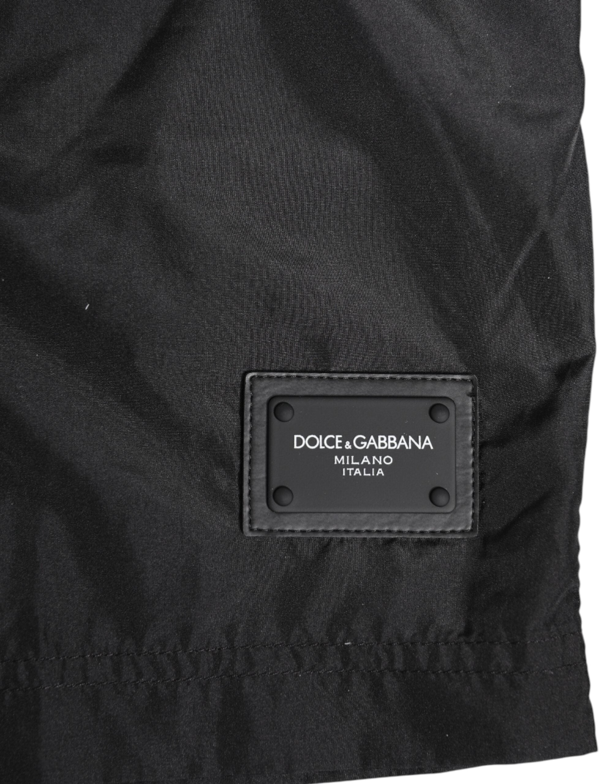 Dolce & Gabbana Black Drawstring Beachwear Shorts Swimwear