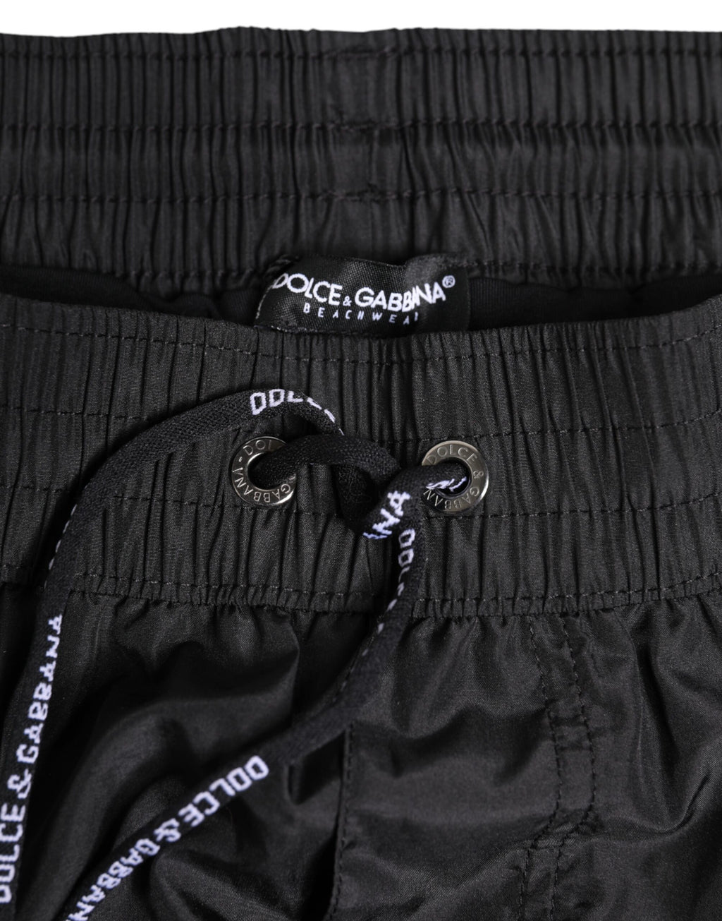Dolce & Gabbana Black Drawstring Beachwear Shorts Swimwear