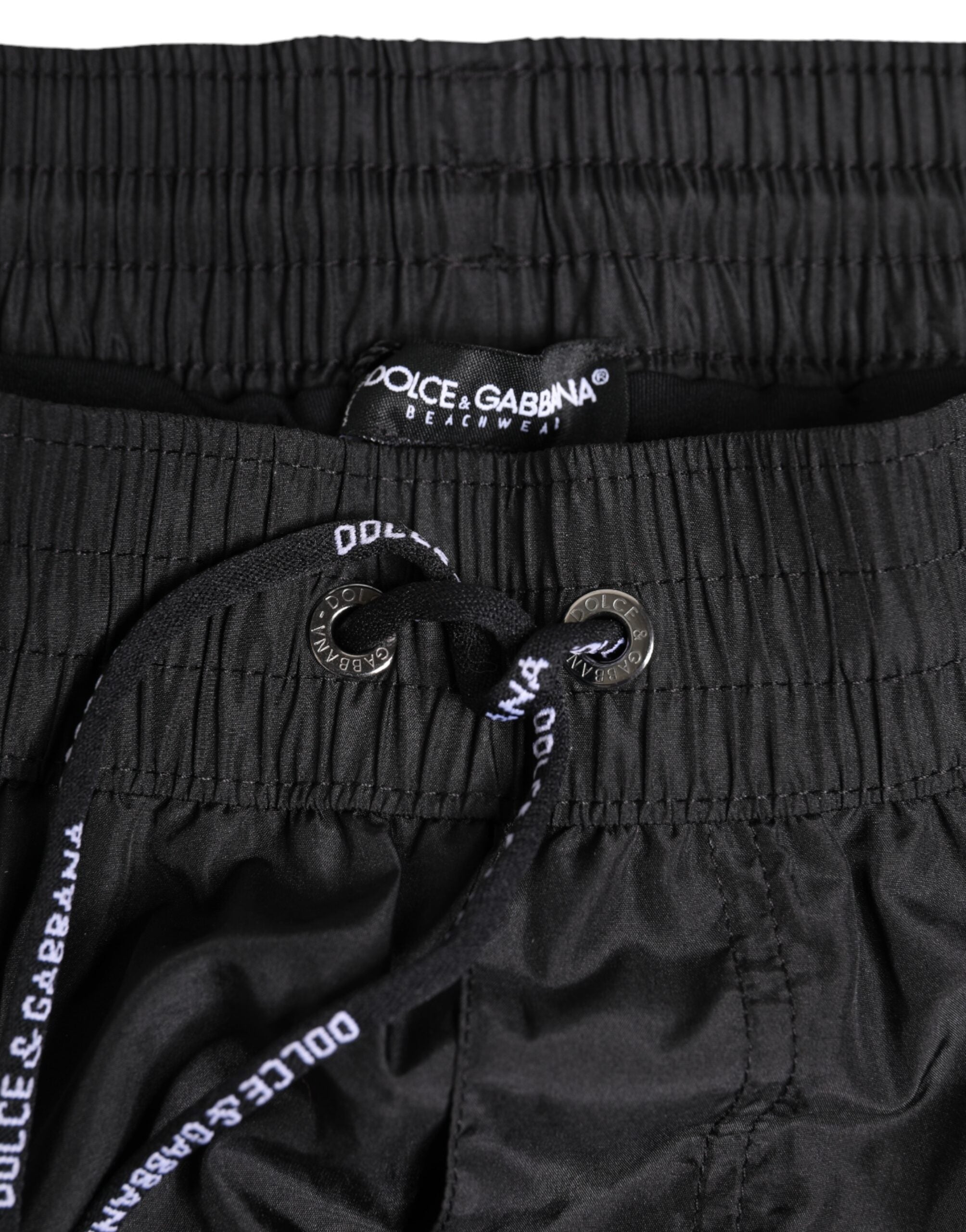 Dolce & Gabbana Black Drawstring Beachwear Shorts Swimwear