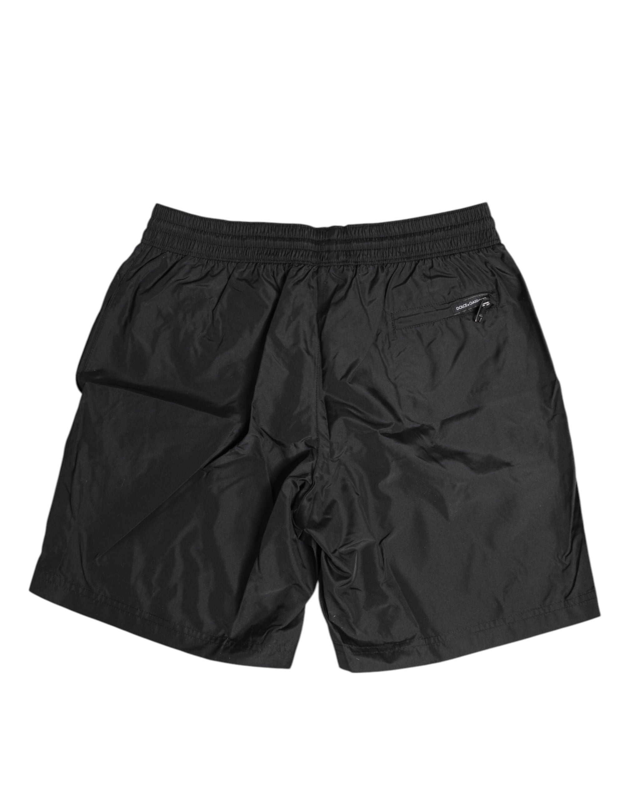 Dolce & Gabbana Black Drawstring Beachwear Shorts Swimwear