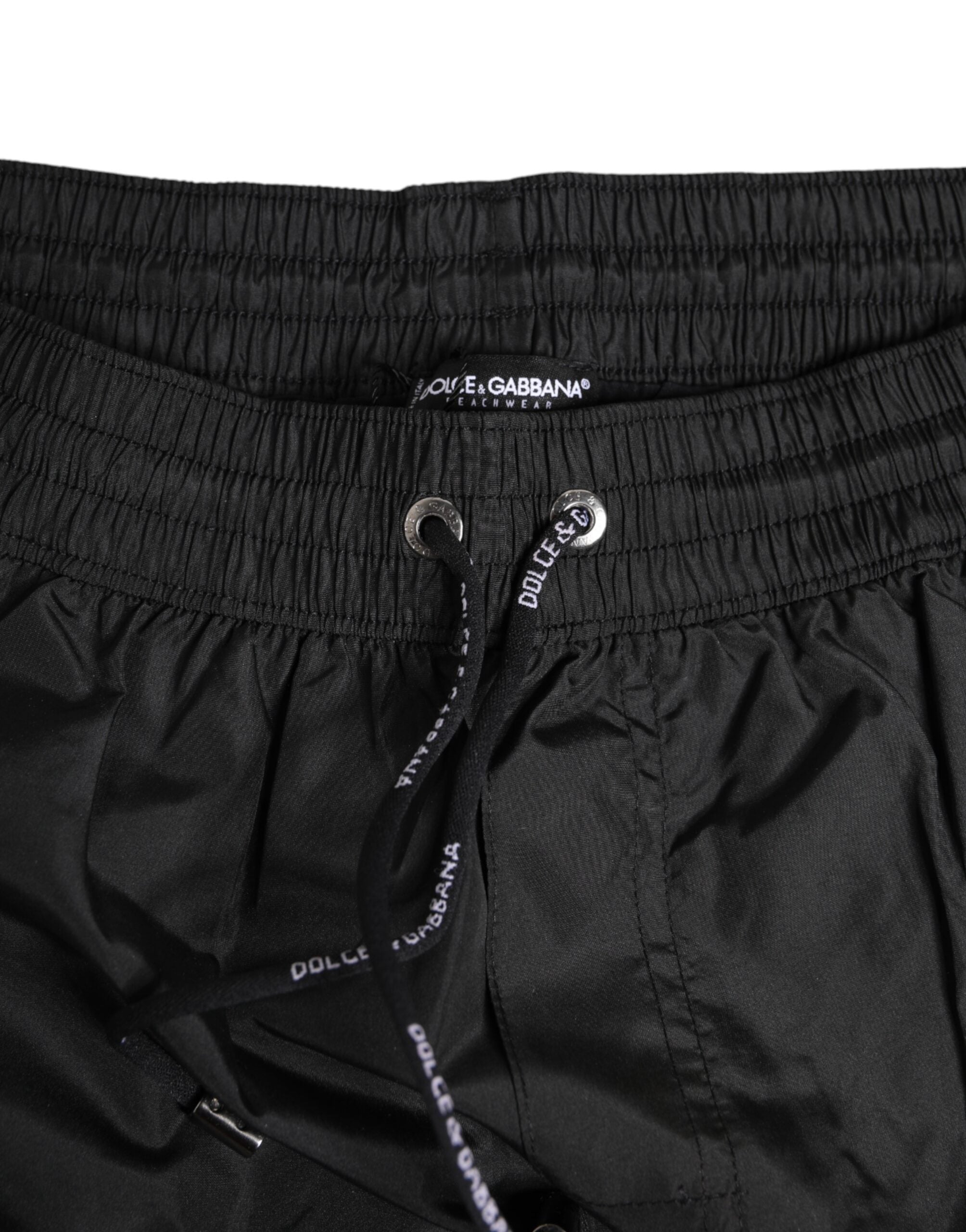 Dolce & Gabbana Black Drawstring Beachwear Shorts Swimwear