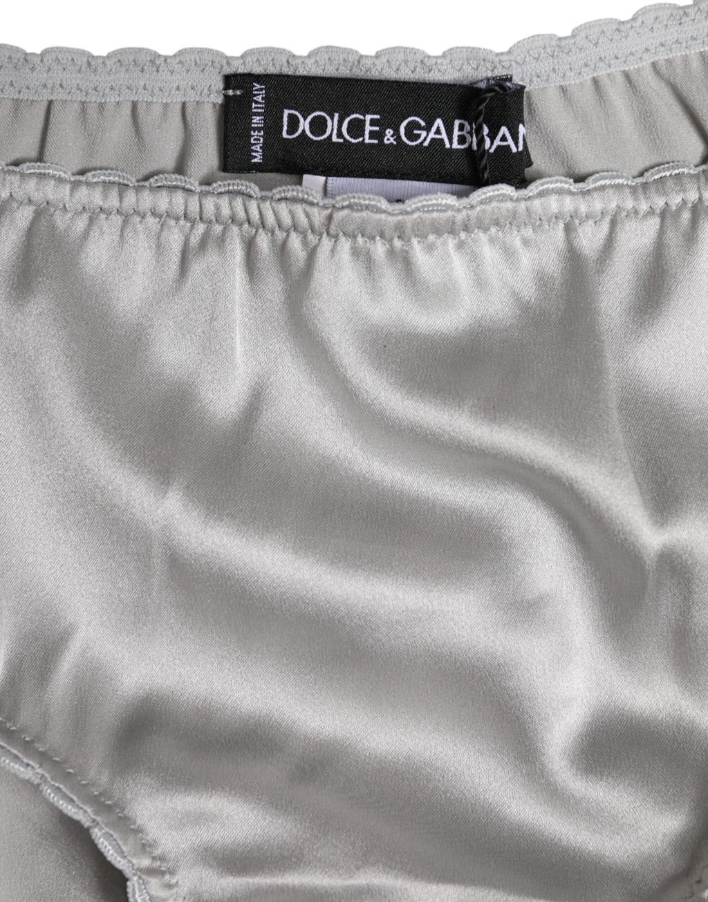 Dolce & Gabbana Gray Silk Stretch Bottom Low Waist Panty Underwear