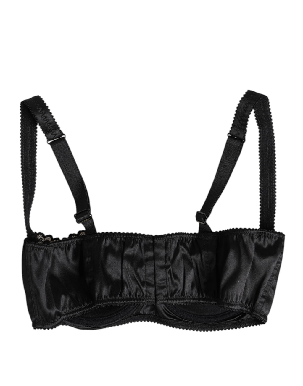 Dolce & Gabbana Black Silk Underwired Balconette Bra Underwear