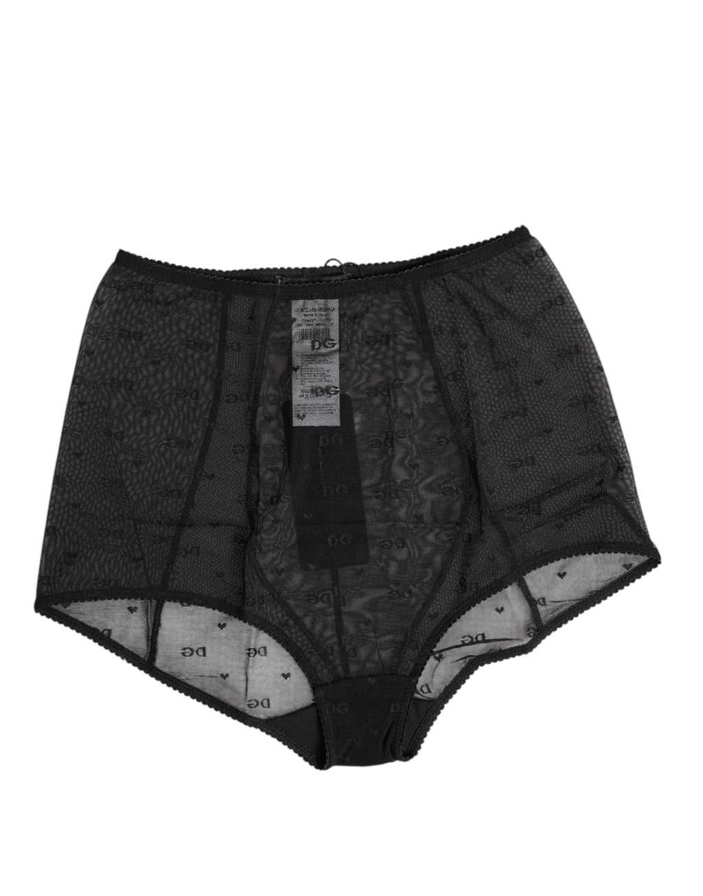 Dolce & Gabbana Black Logo Girdle High Waisted Panty Underwear