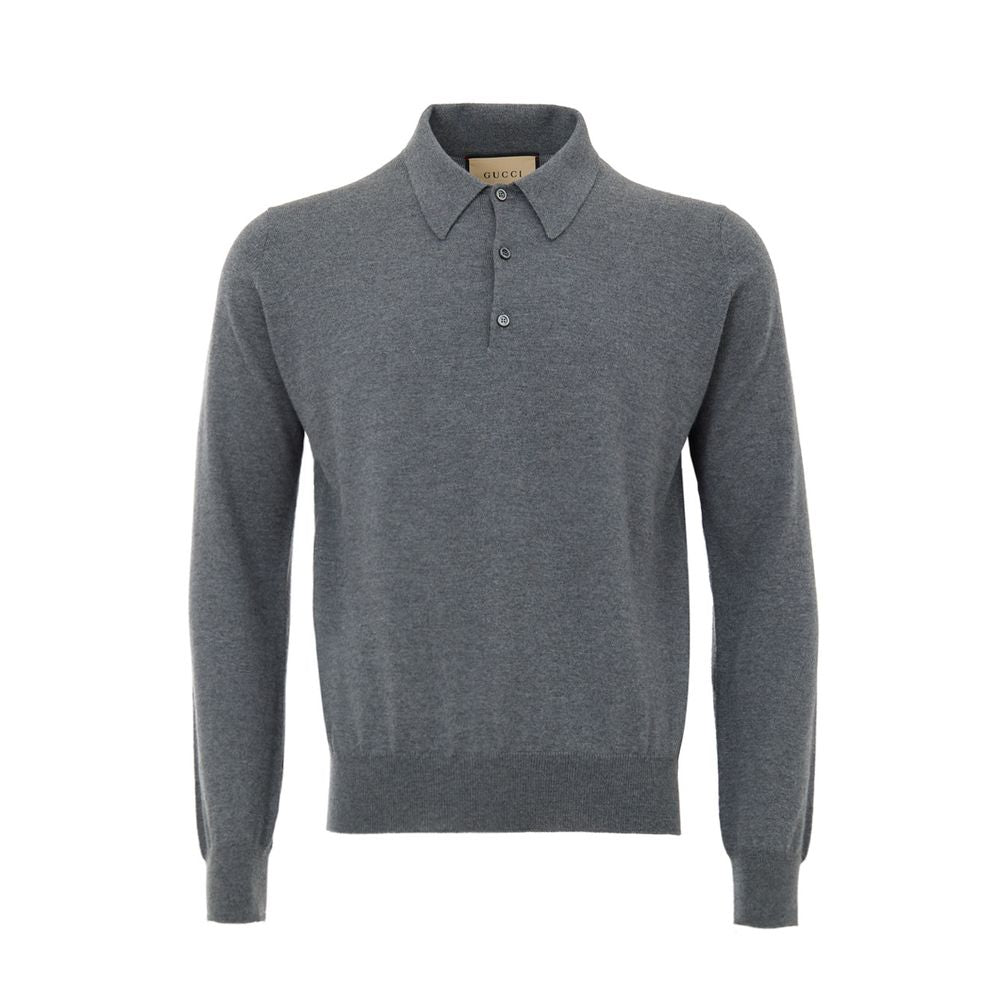 Gucci Gray Wool Polo Shirt