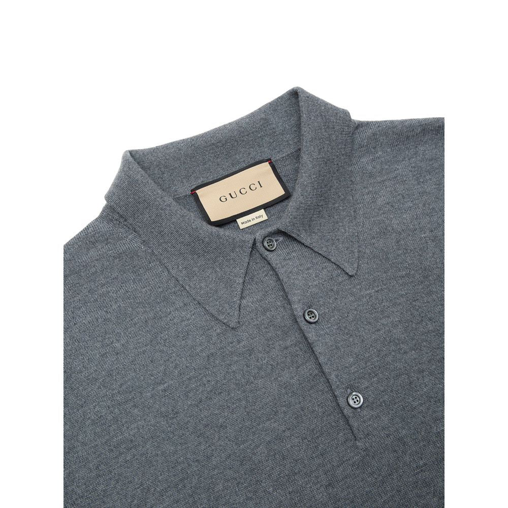 Gucci Gray Wool Polo Shirt