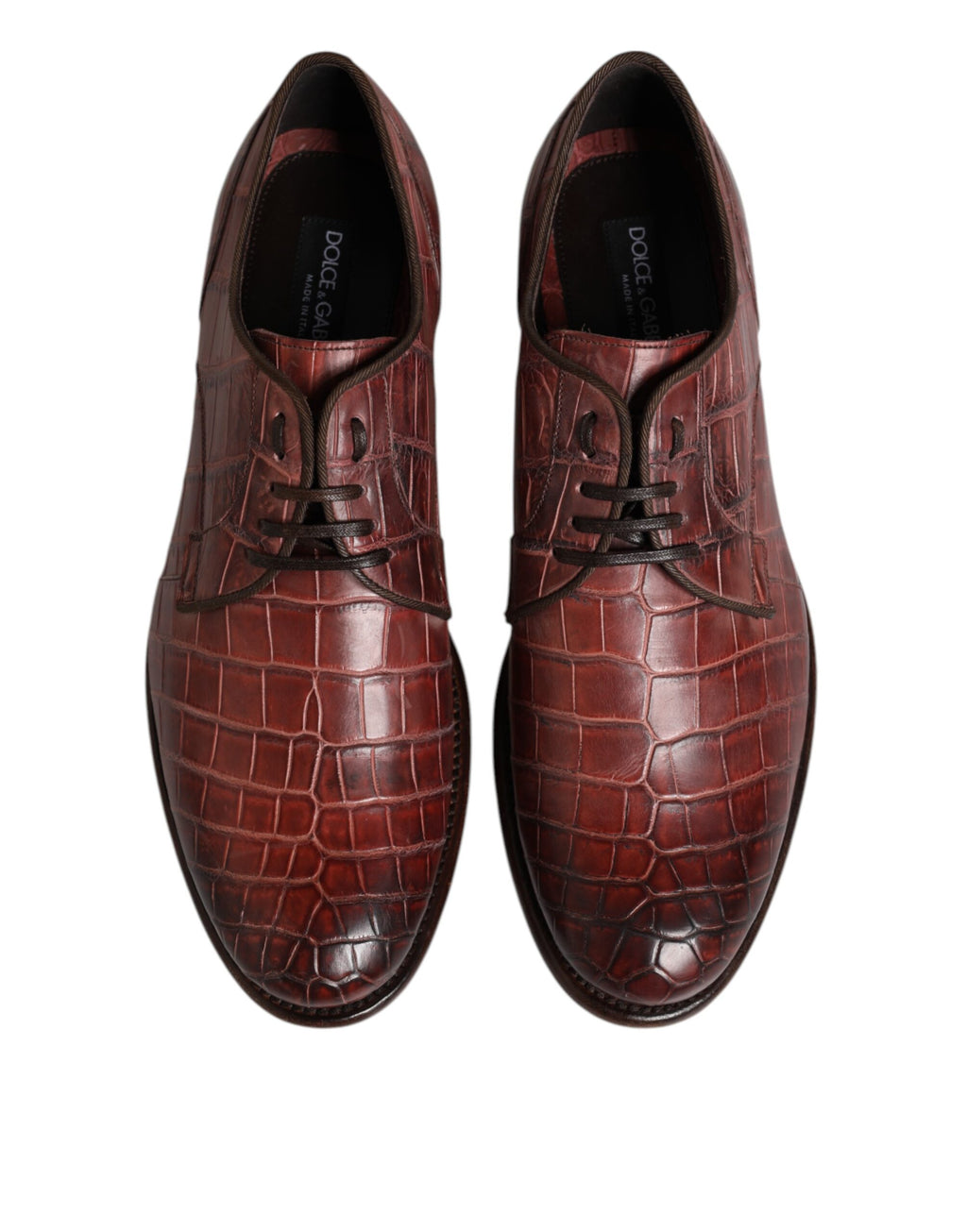 Dolce & Gabbana Burgundy Leather Lace Up Derby Dress Shoes