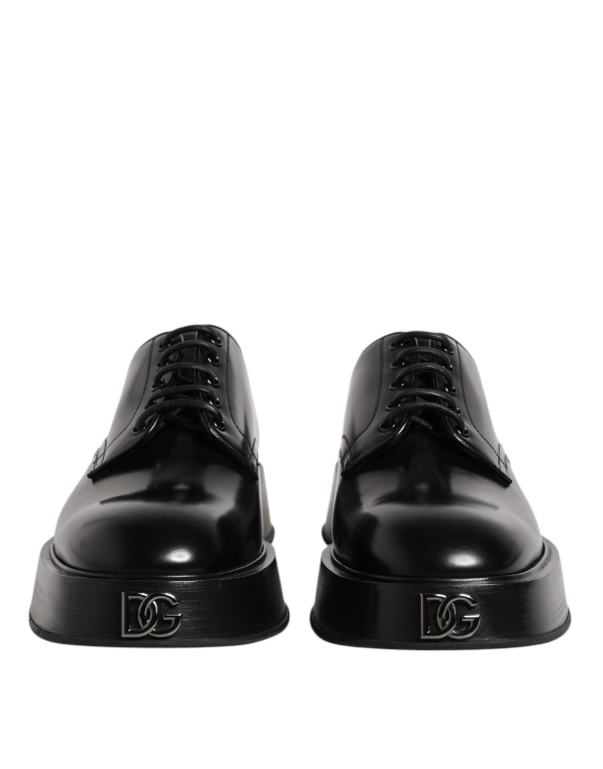 Dolce & Gabbana Black Calf Leather Derby Formal Dress Shoes