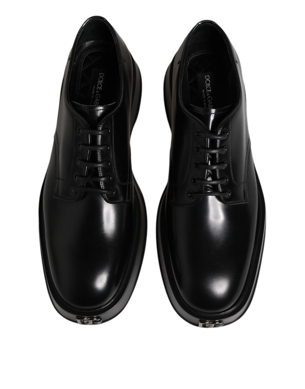 Dolce & Gabbana Black Calf Leather Derby Formal Dress Shoes