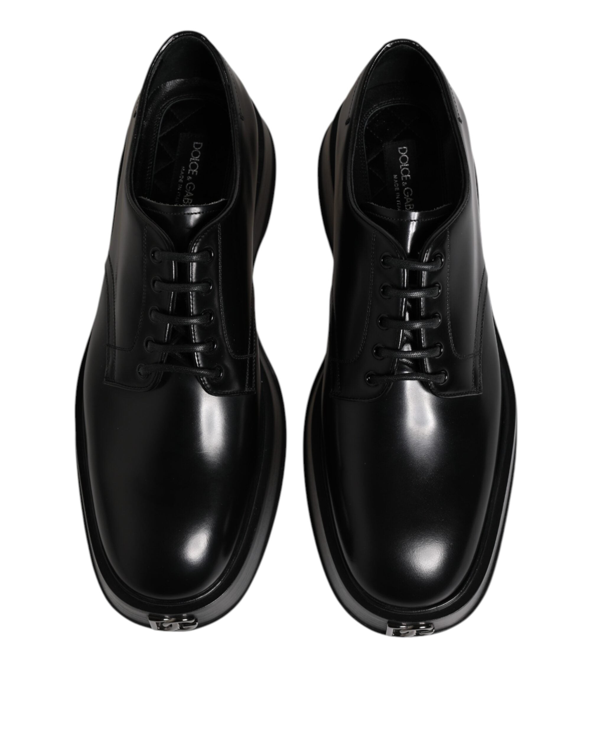 Dolce & Gabbana Black Calf Leather Derby Formal Dress Shoes