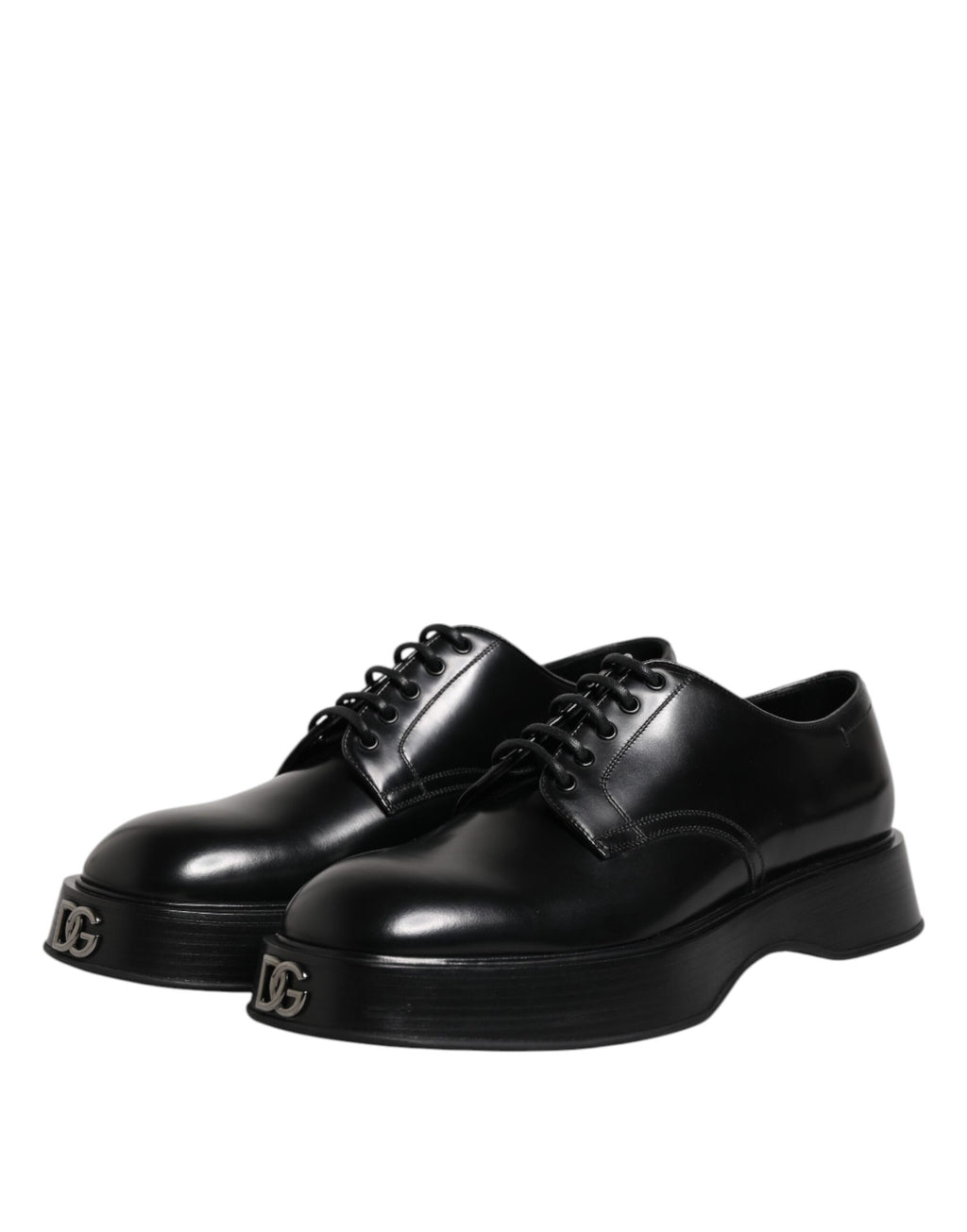 Dolce & Gabbana Black Calf Leather Derby Formal Dress Shoes