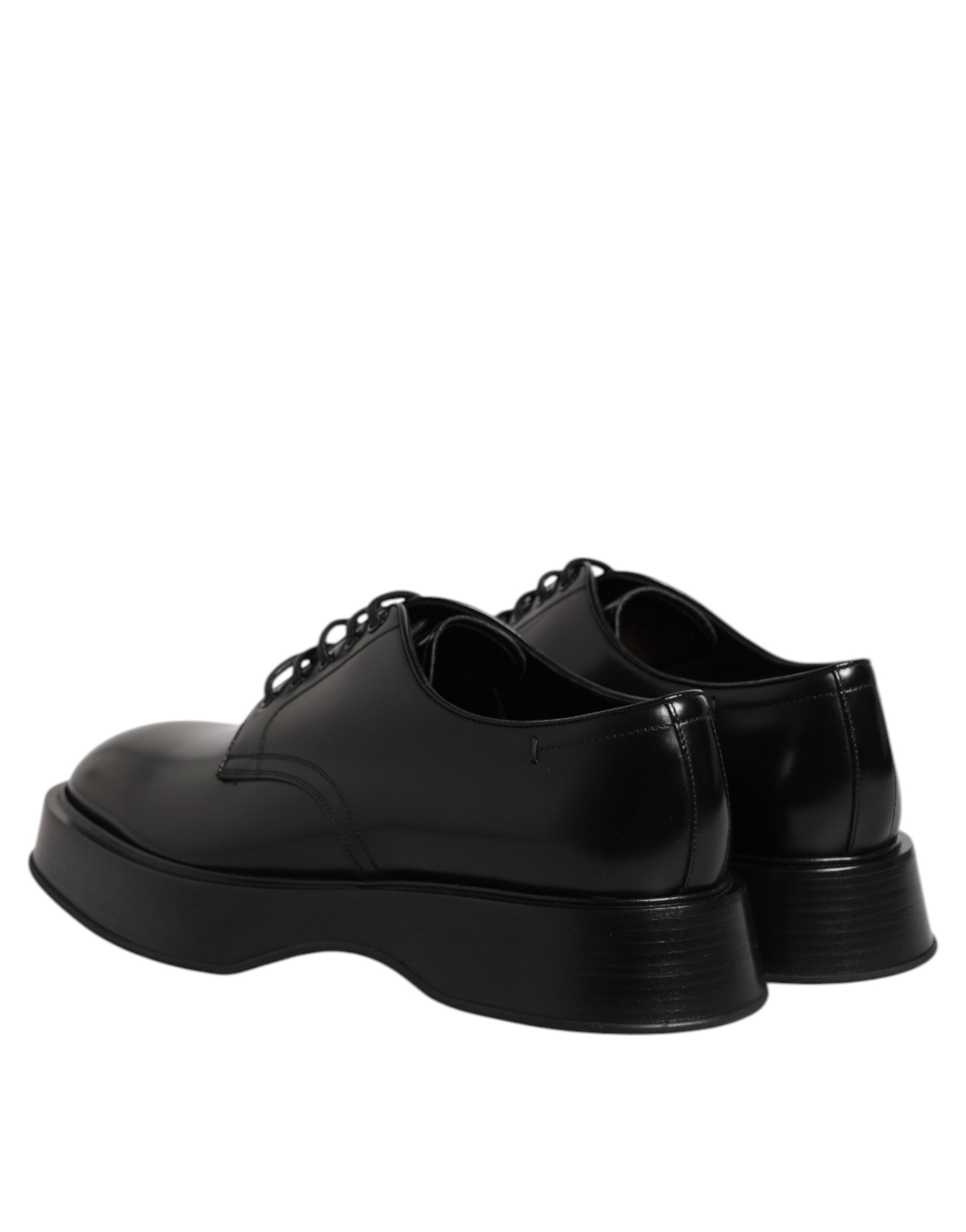 Dolce & Gabbana Black Calf Leather Derby Formal Dress Shoes
