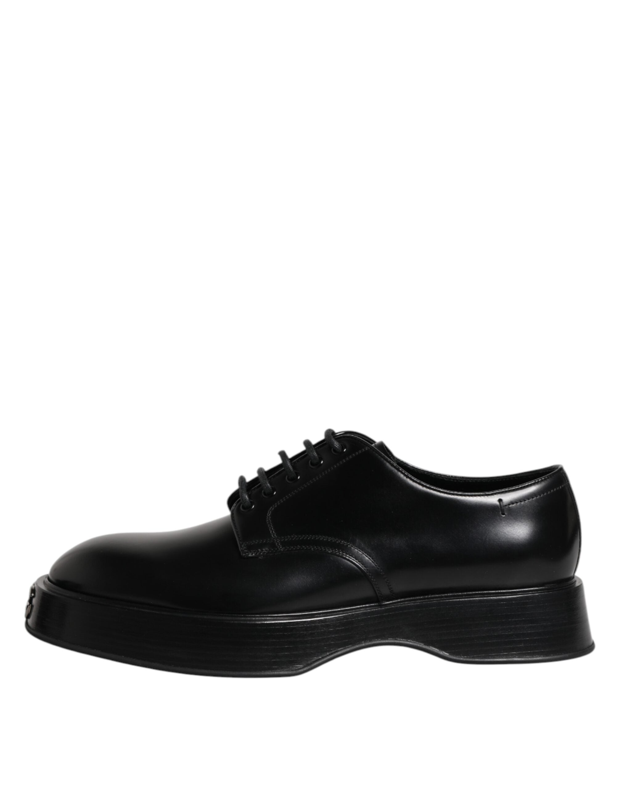 Dolce & Gabbana Black Calf Leather Derby Formal Dress Shoes
