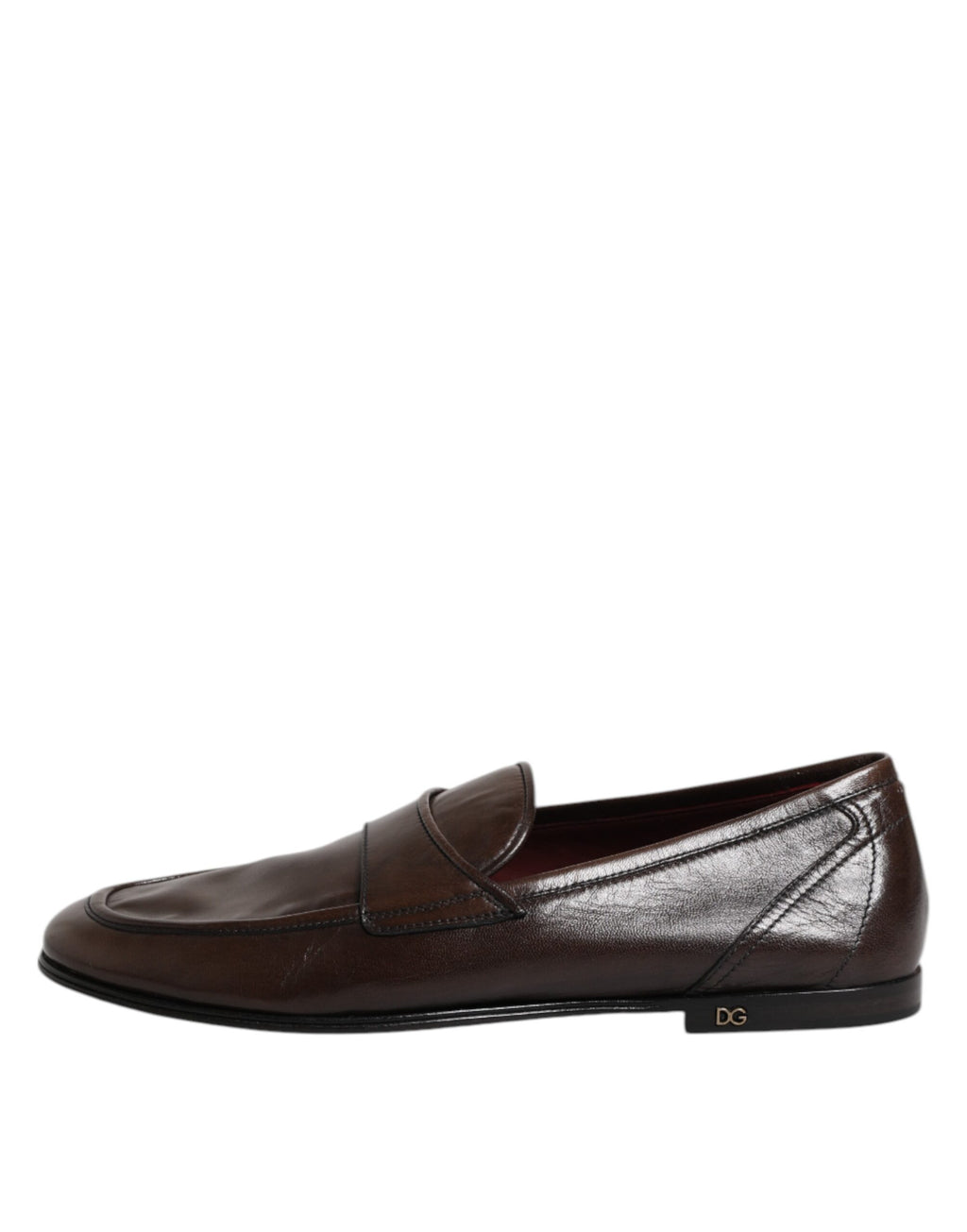 Dolce & Gabbana Brown Leather Dress Formal Slip On Shoes