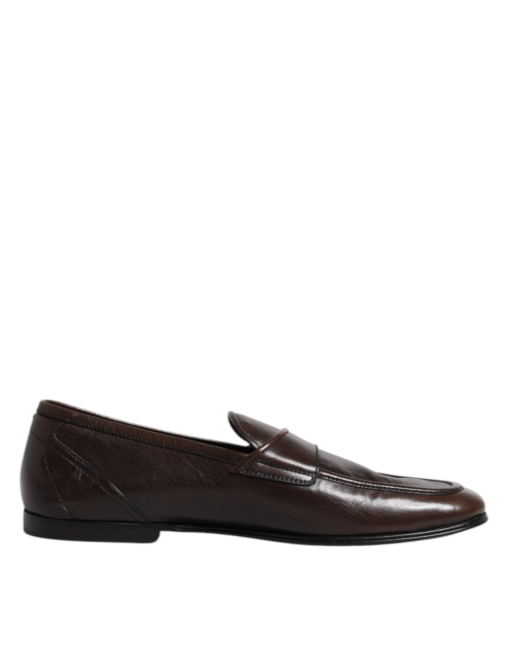 Dolce & Gabbana Brown Leather Dress Formal Slip On Shoes