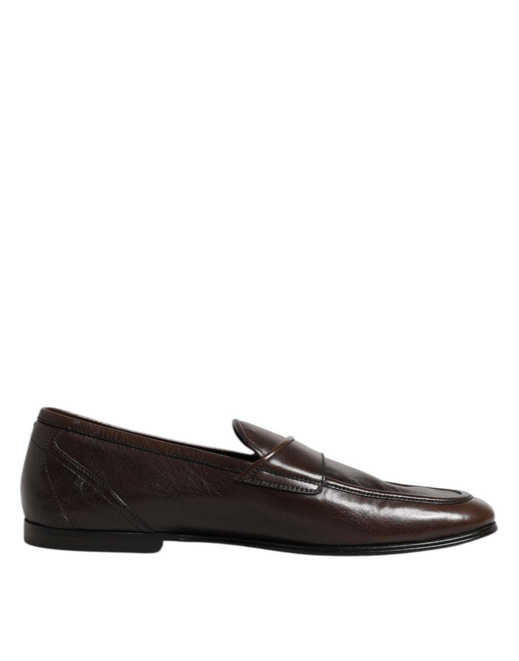 Dolce & Gabbana Brown Leather Dress Formal Slip On Shoes