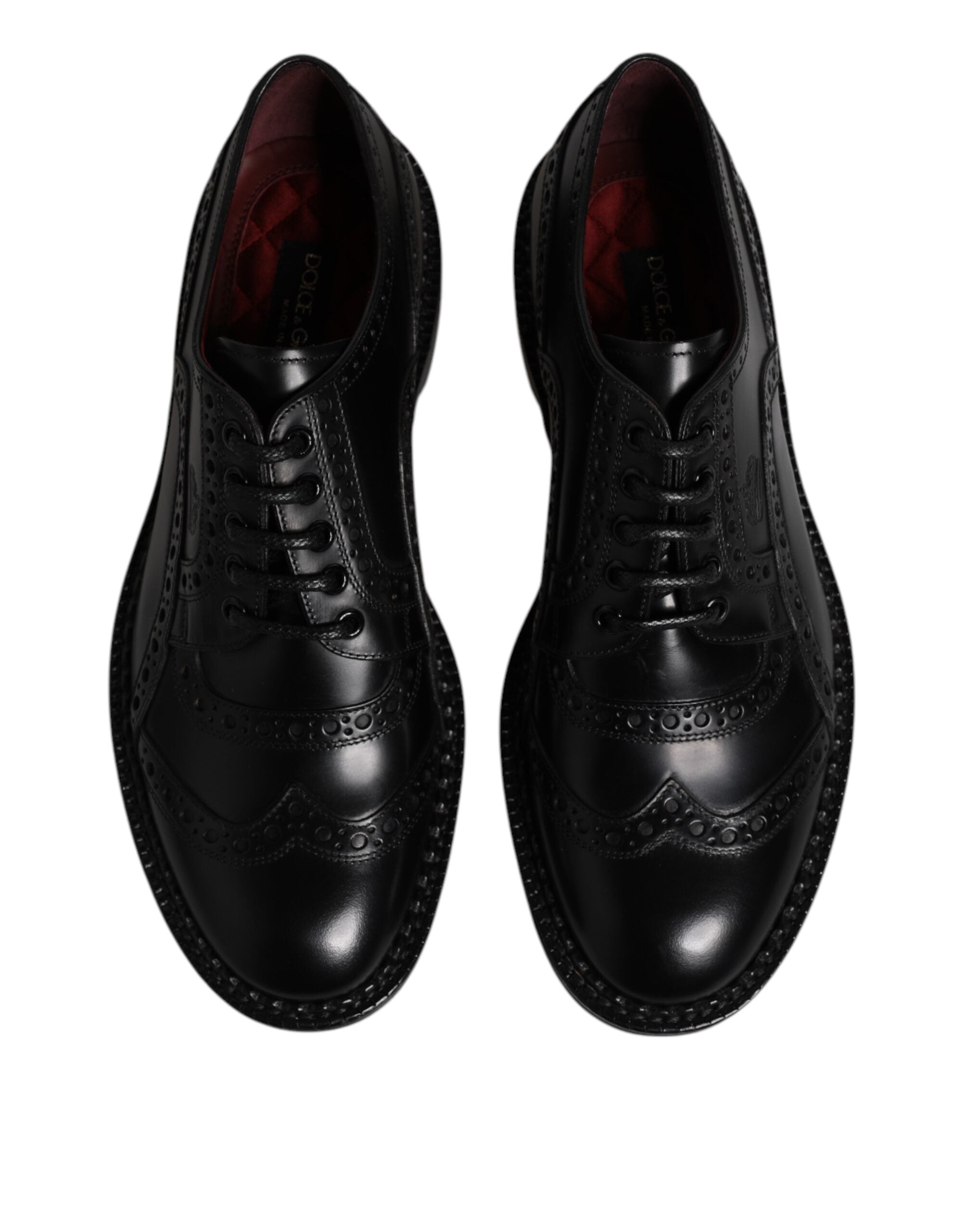 Dolce & Gabbana Black Calf Leather Derby Formal Dress Shoes