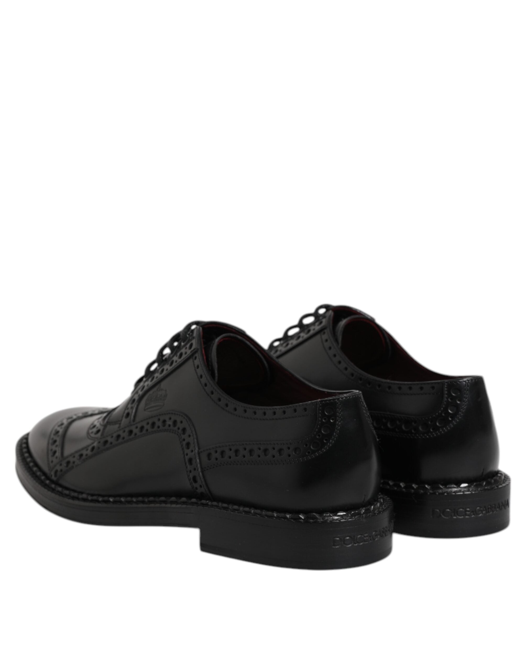 Dolce & Gabbana Black Calf Leather Derby Formal Dress Shoes