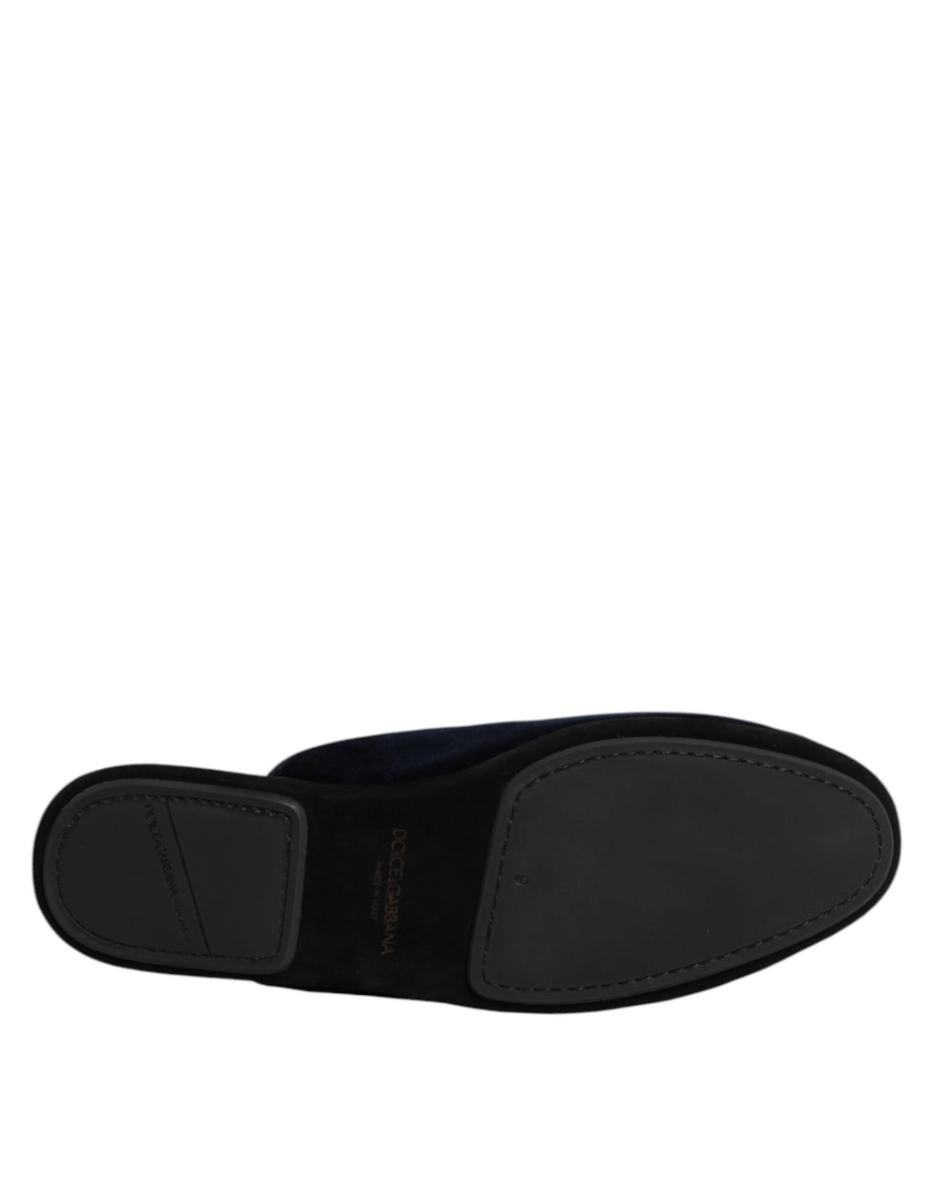 Dolce & Gabbana Black Viscose Velvet Slides Flat Slipper Shoes