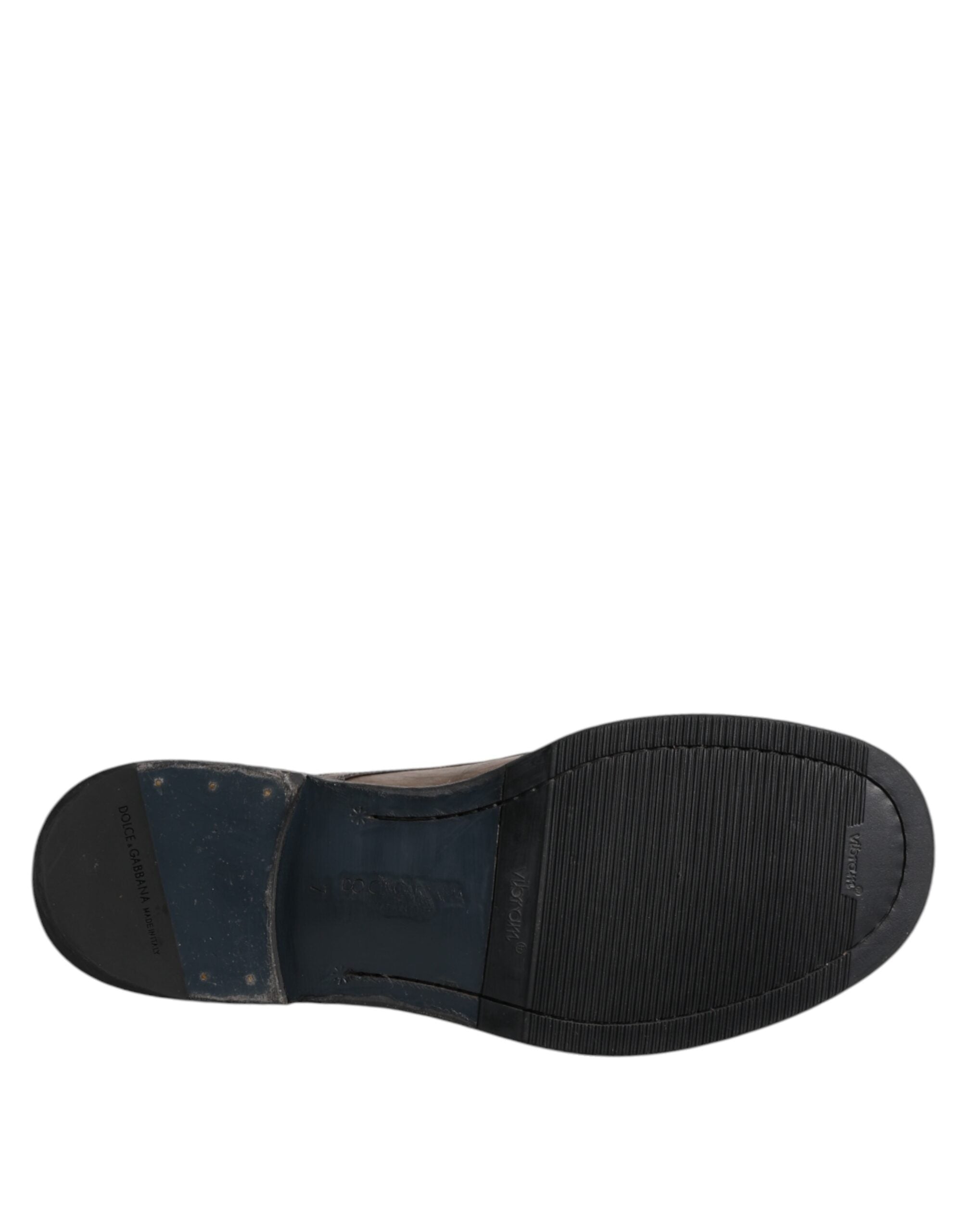 Dolce & Gabbana Brown Leather Lace Up Men Ankle Boots Shoes