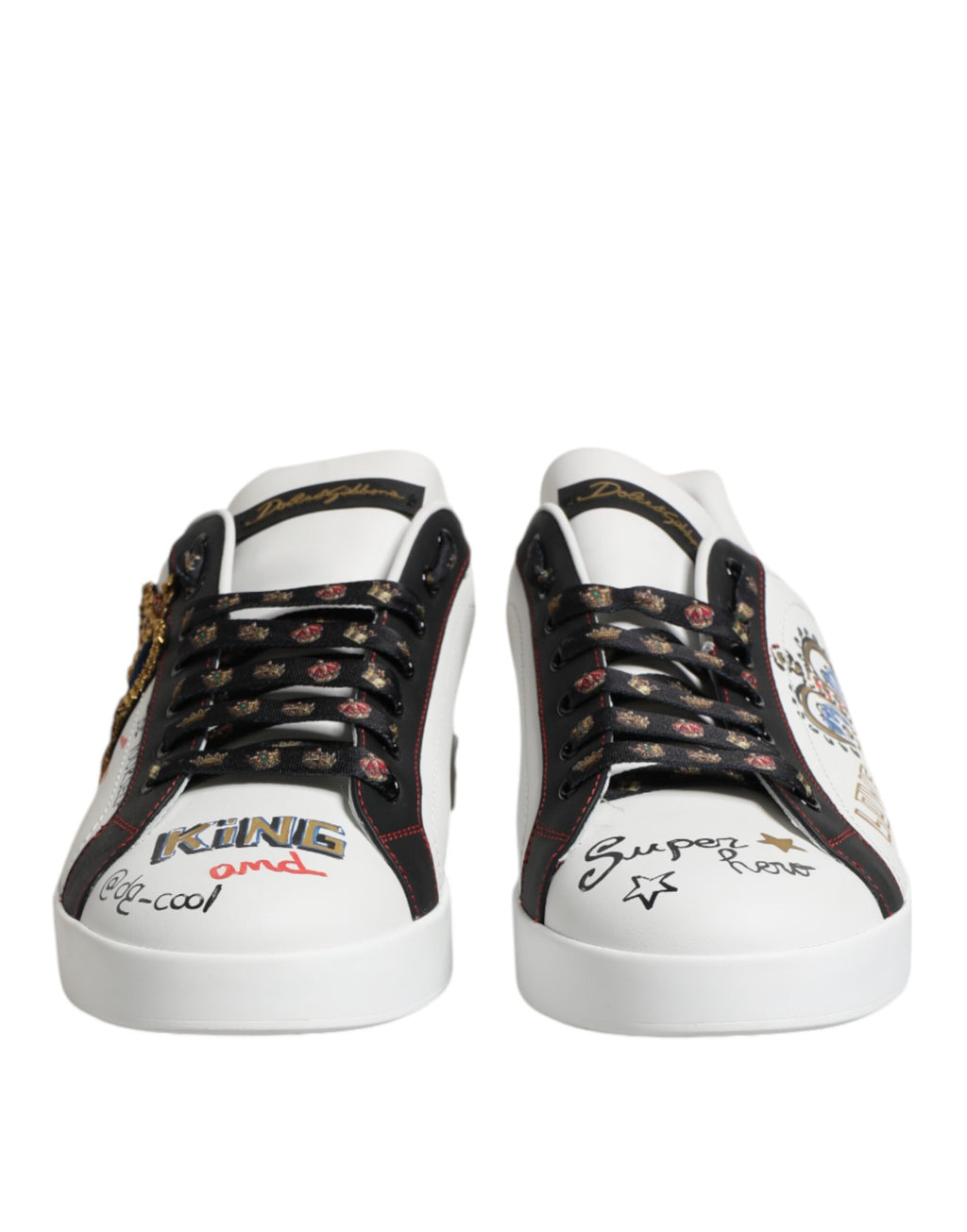 Dolce & Gabbana White Portofino Crown Men Sneakers Shoes