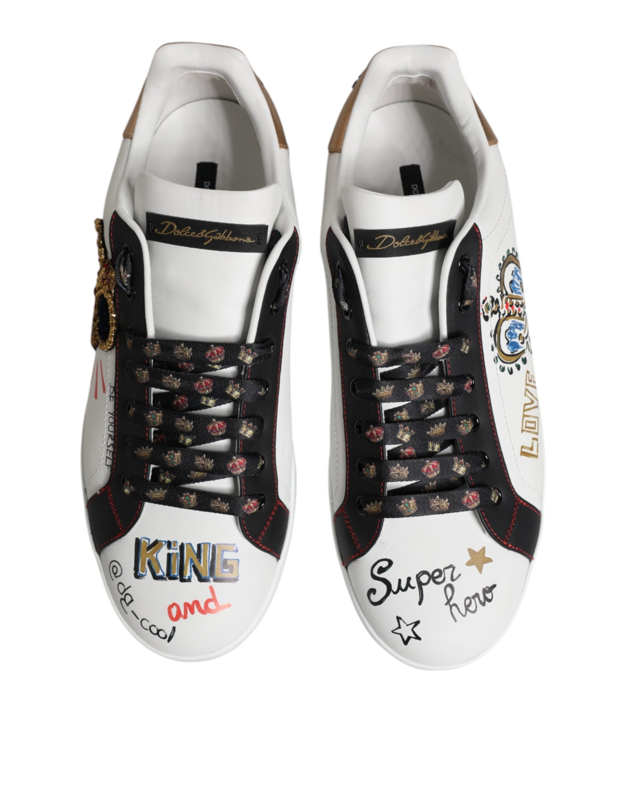 Dolce & Gabbana White Portofino Crown Men Sneakers Shoes