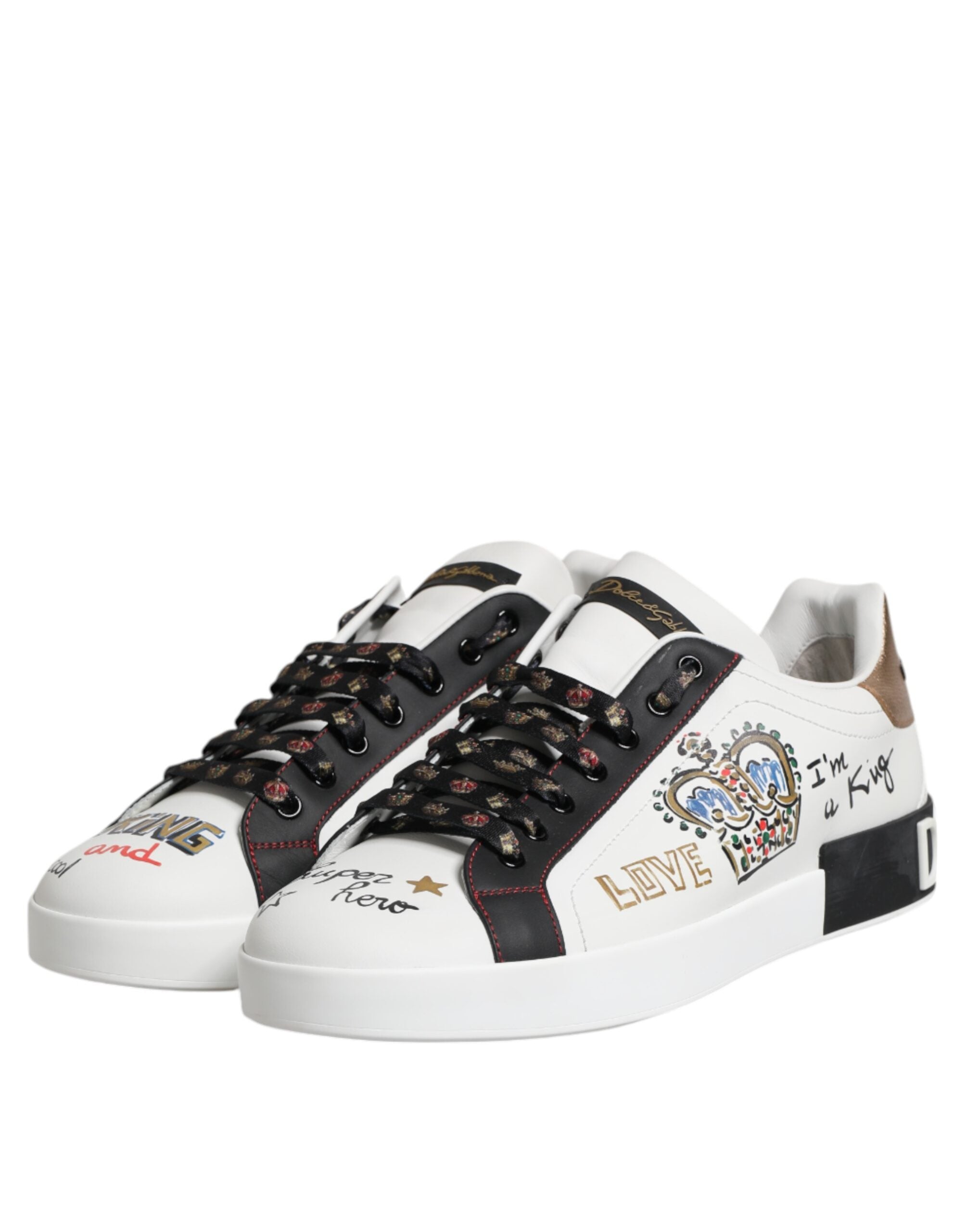 Dolce & Gabbana White Portofino Crown Men Sneakers Shoes