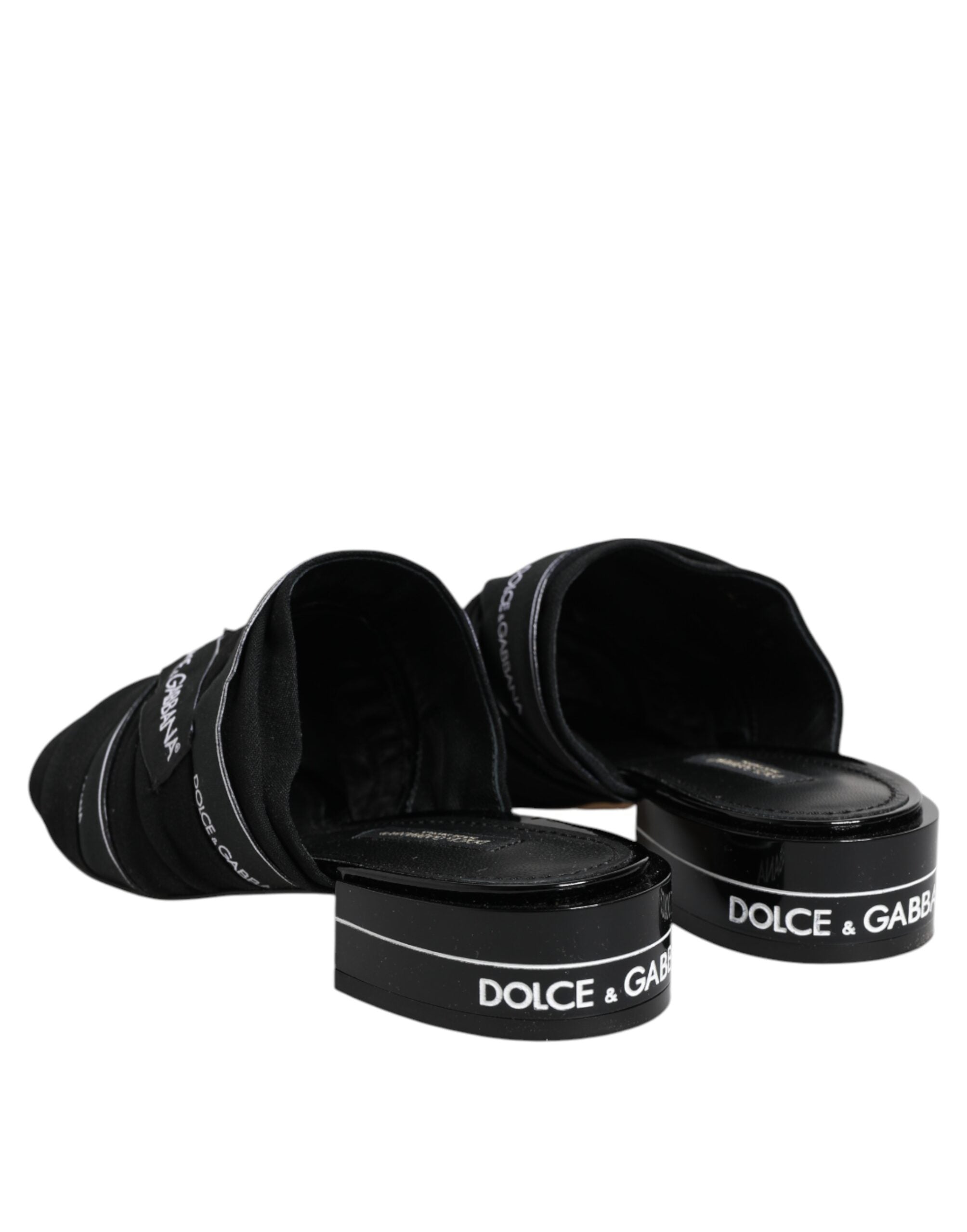 Dolce & Gabbana Black Slides Slip On Sandals Shoes
