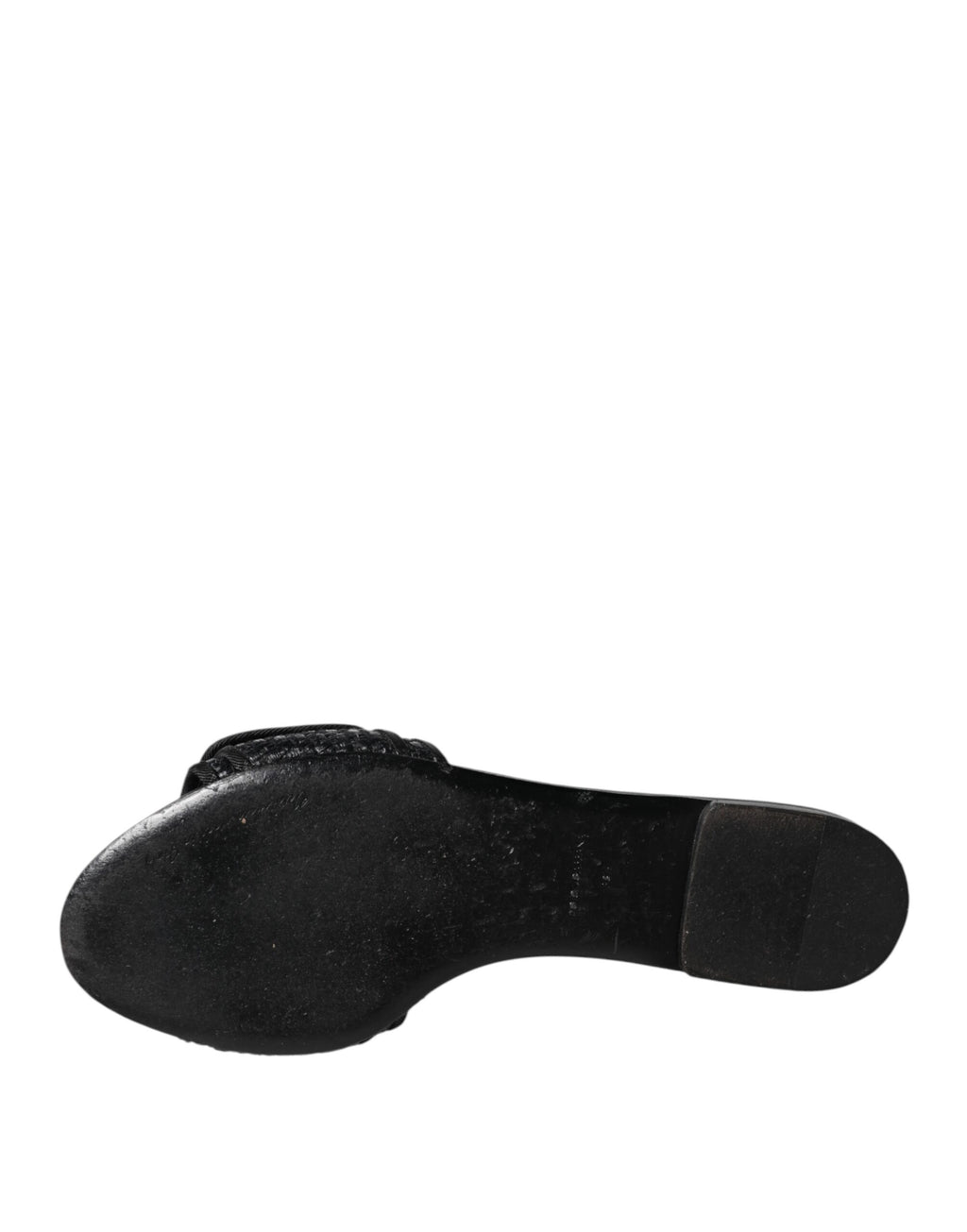 Dolce & Gabbana Black Slides Crystals Flats Sandals Shoes