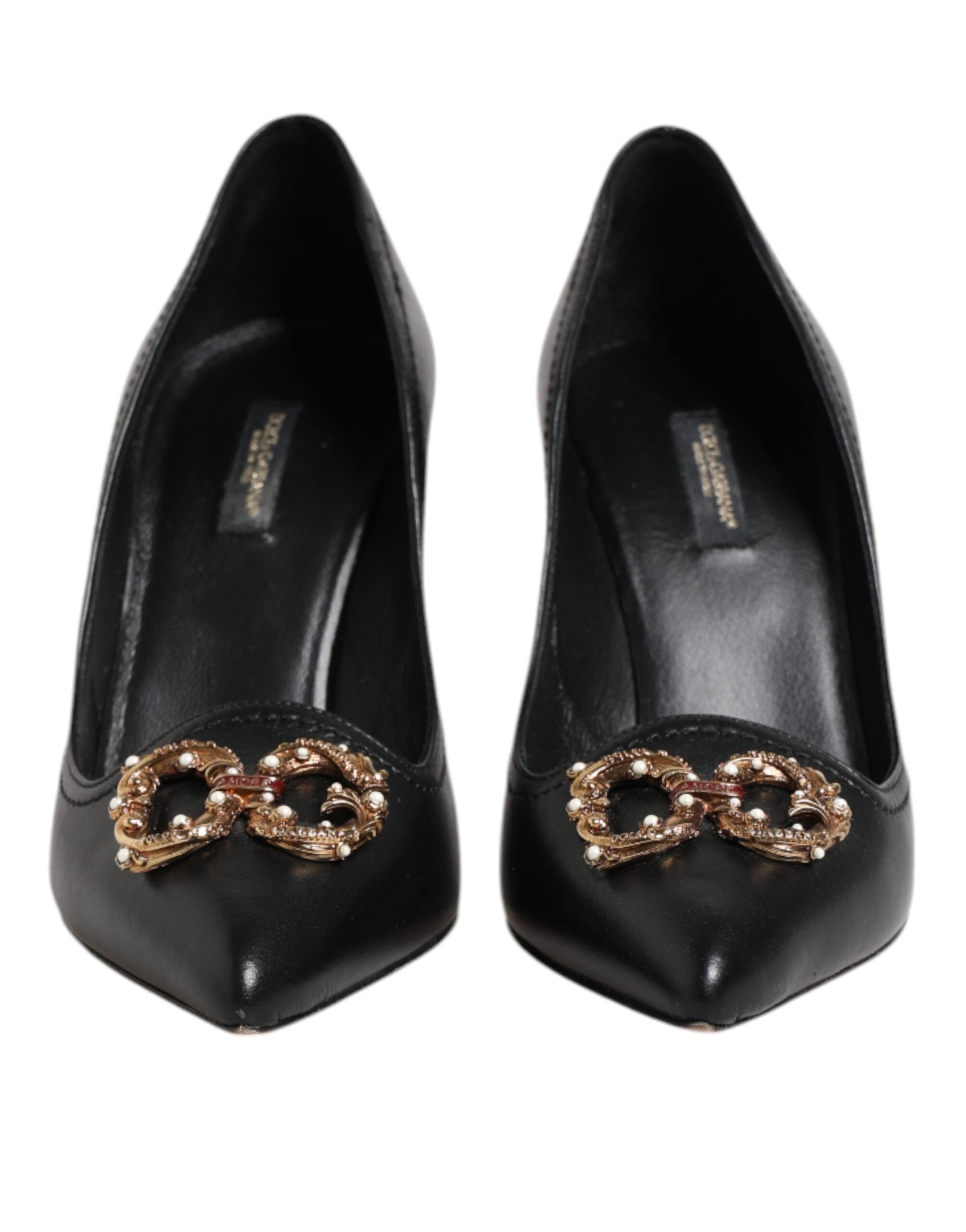 Dolce & Gabbana Black Amore Leather Bellucci Pumps Shoes