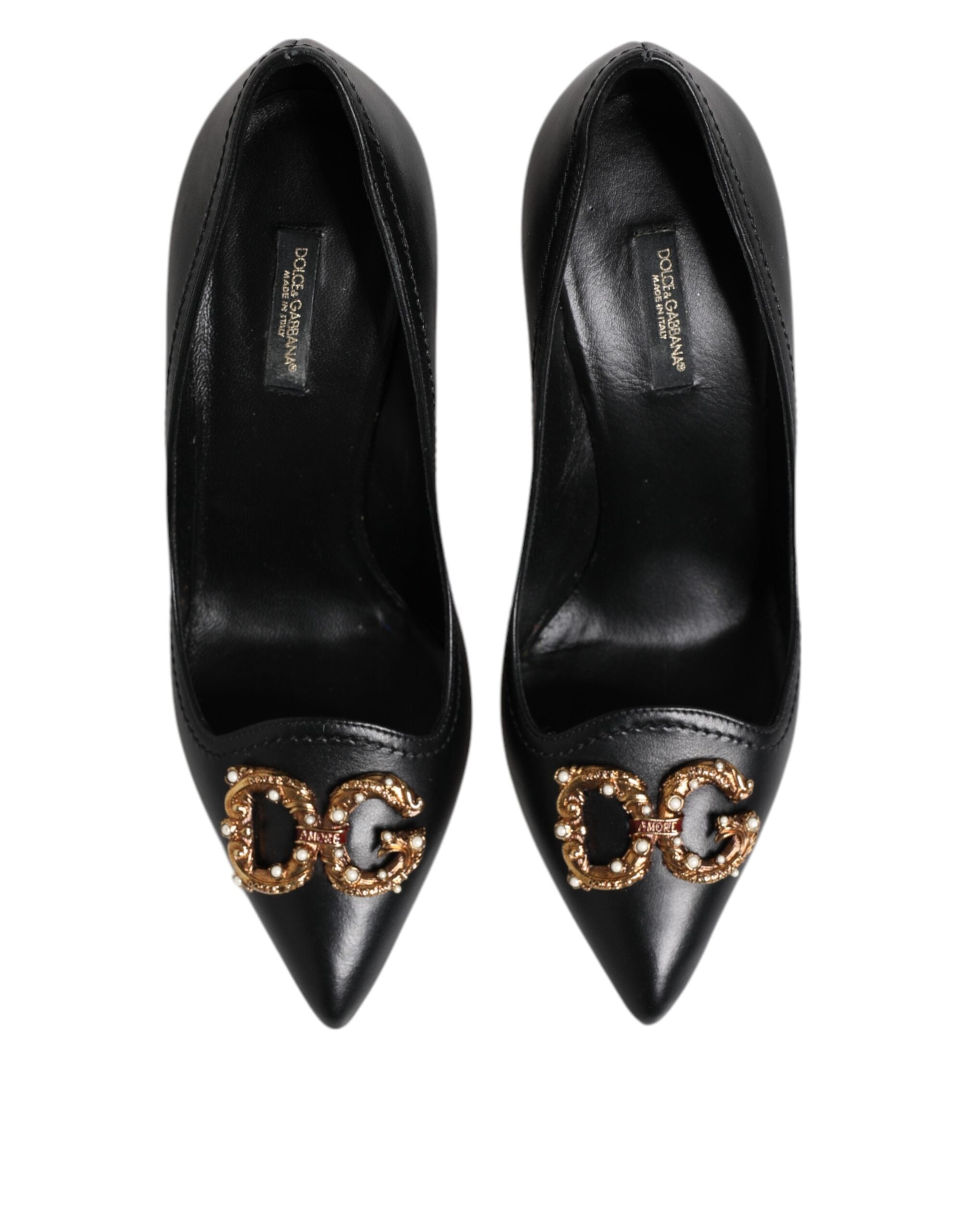 Dolce & Gabbana Black Amore Leather Bellucci Pumps Shoes