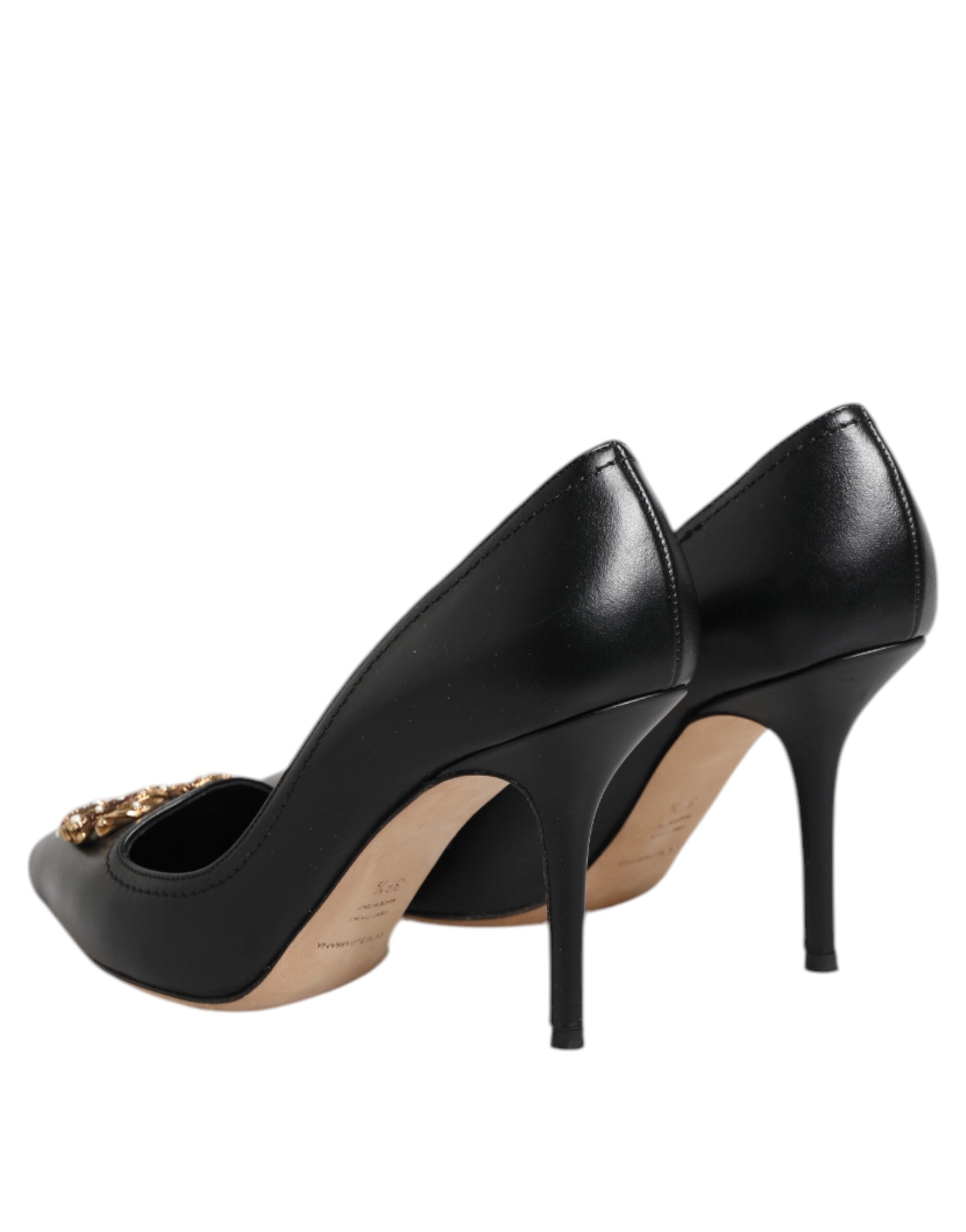 Dolce & Gabbana Black Amore Leather Bellucci Pumps Shoes