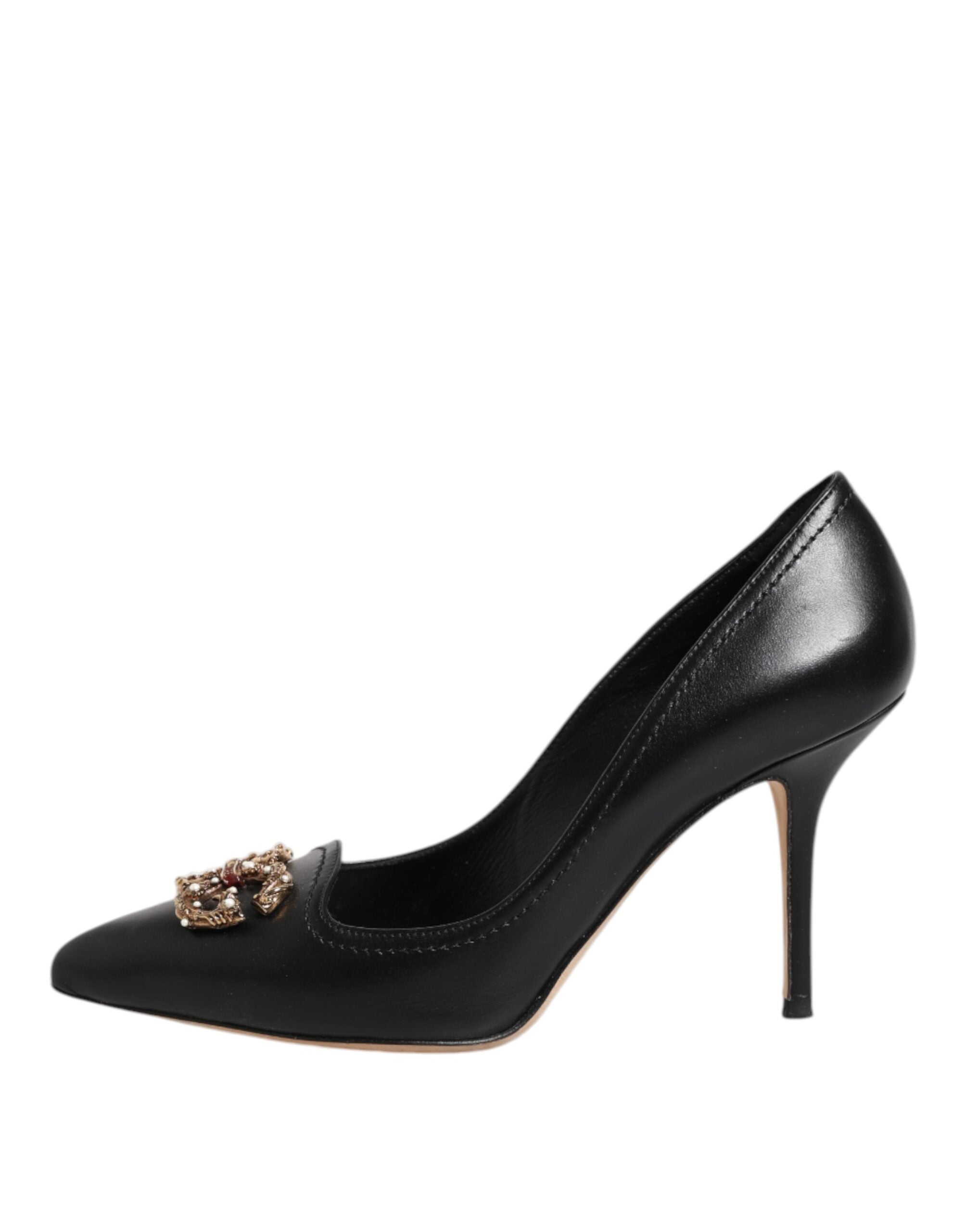 Dolce & Gabbana Black Amore Leather Bellucci Pumps Shoes