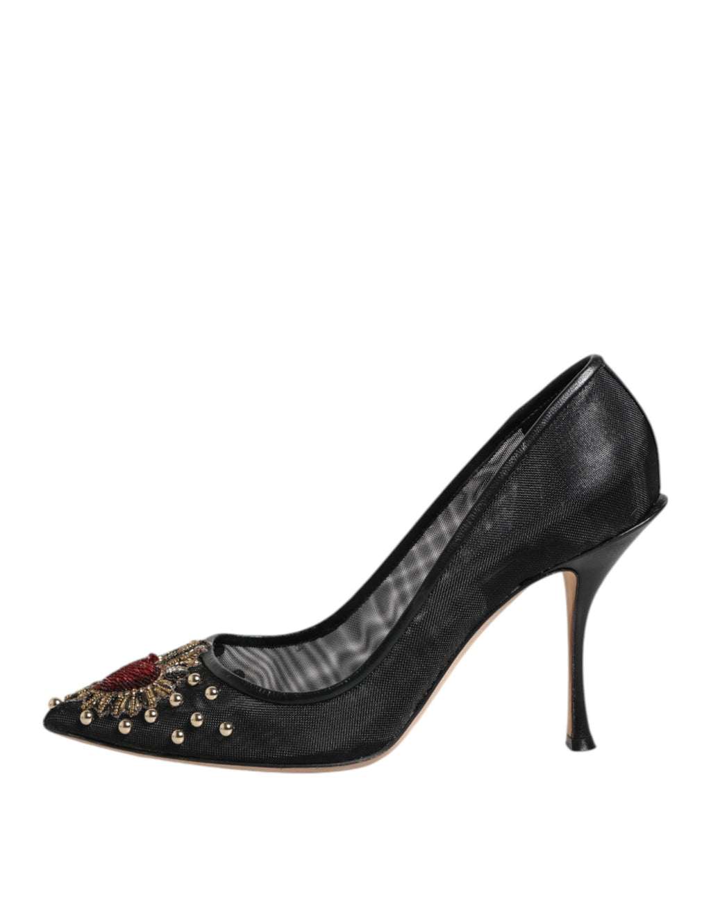 Dolce & Gabbana Black Sacred Heart Stiletto Heels Pumps Shoes