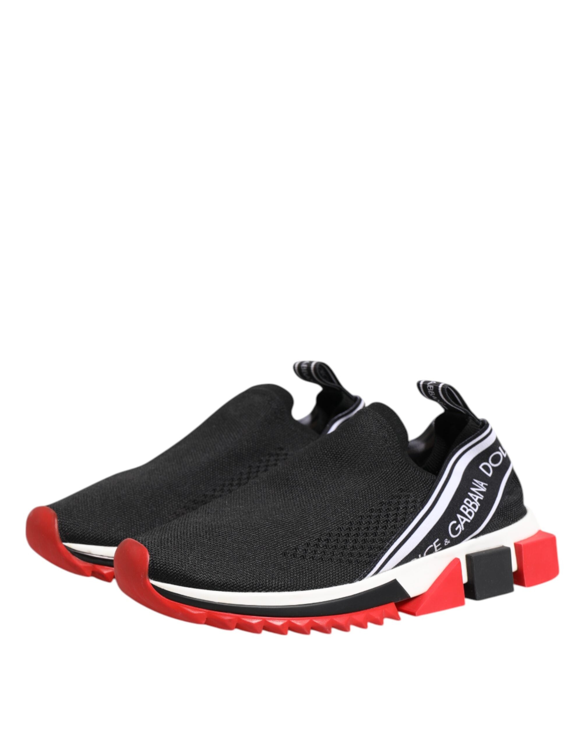 Dolce & Gabbana Black White Slip On Sorrento Sneakers Shoes