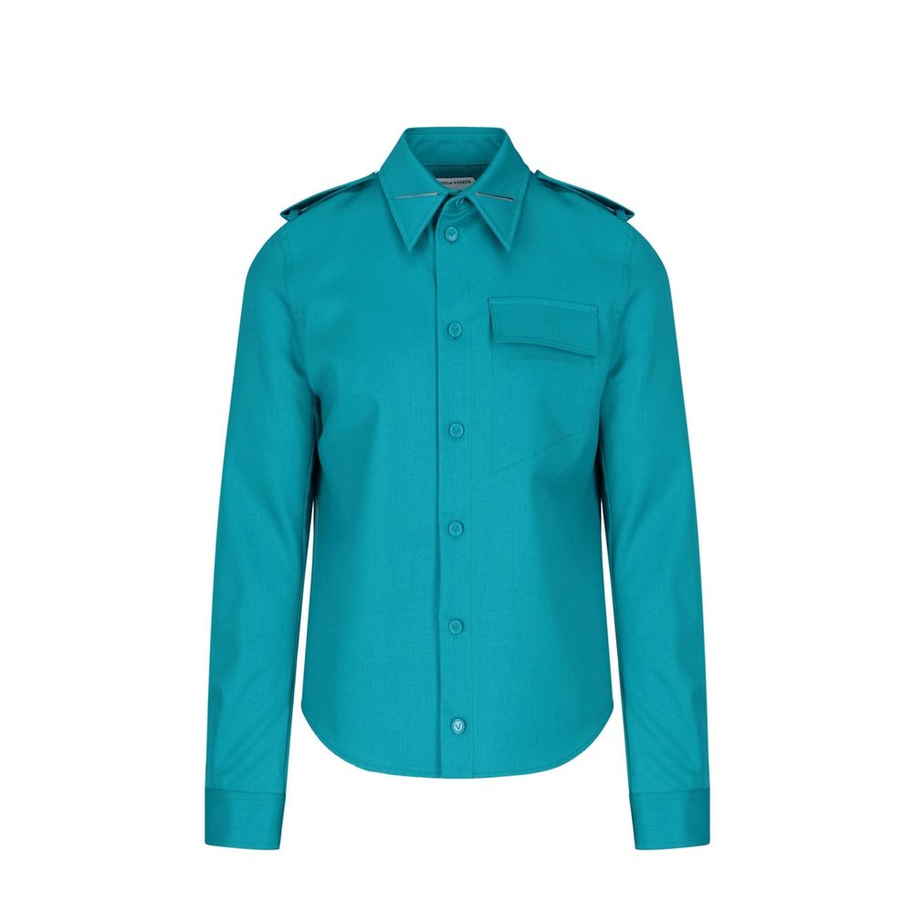 Bottega Veneta Grain De Poudre Wool Shirt