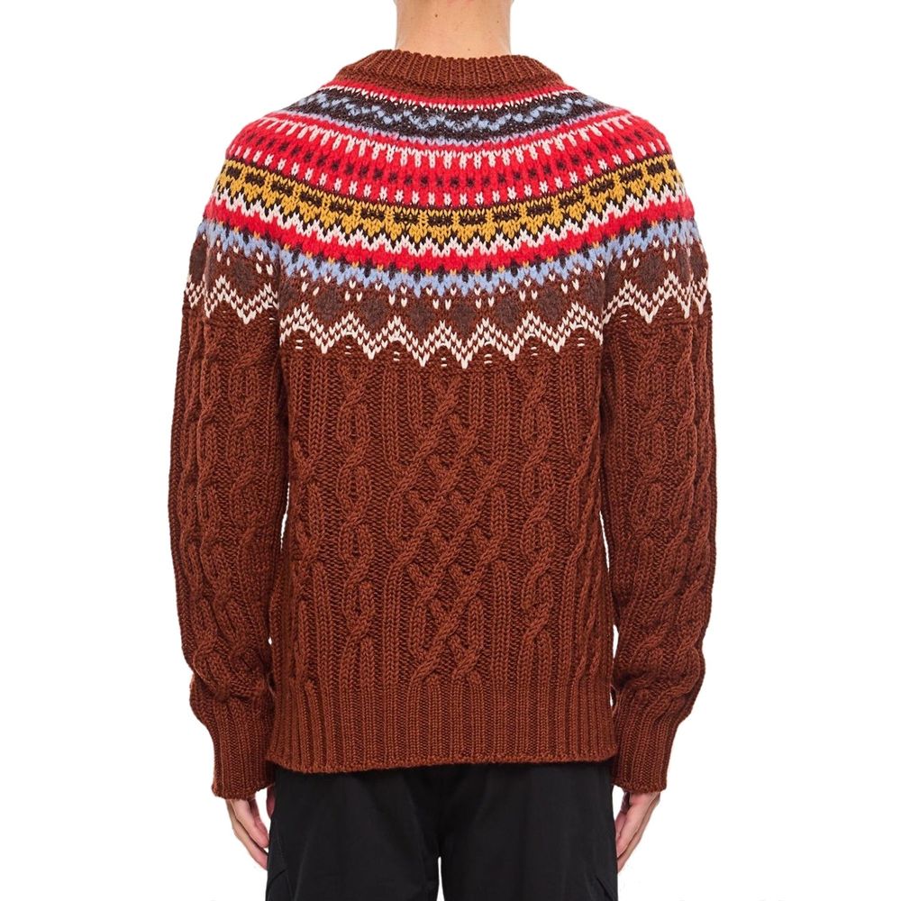 Moncler Grenoble Fair Isle Intarsia Cable-knit Wool Jumper