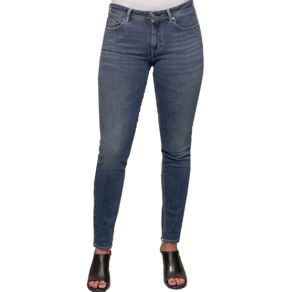 Acne Studios Blå Konst Climb Mid Blue Cotton Denim Jeans