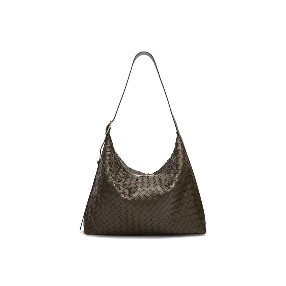 Bottega Veneta Traveller Medium Intrecciato Leather Hobo Bag