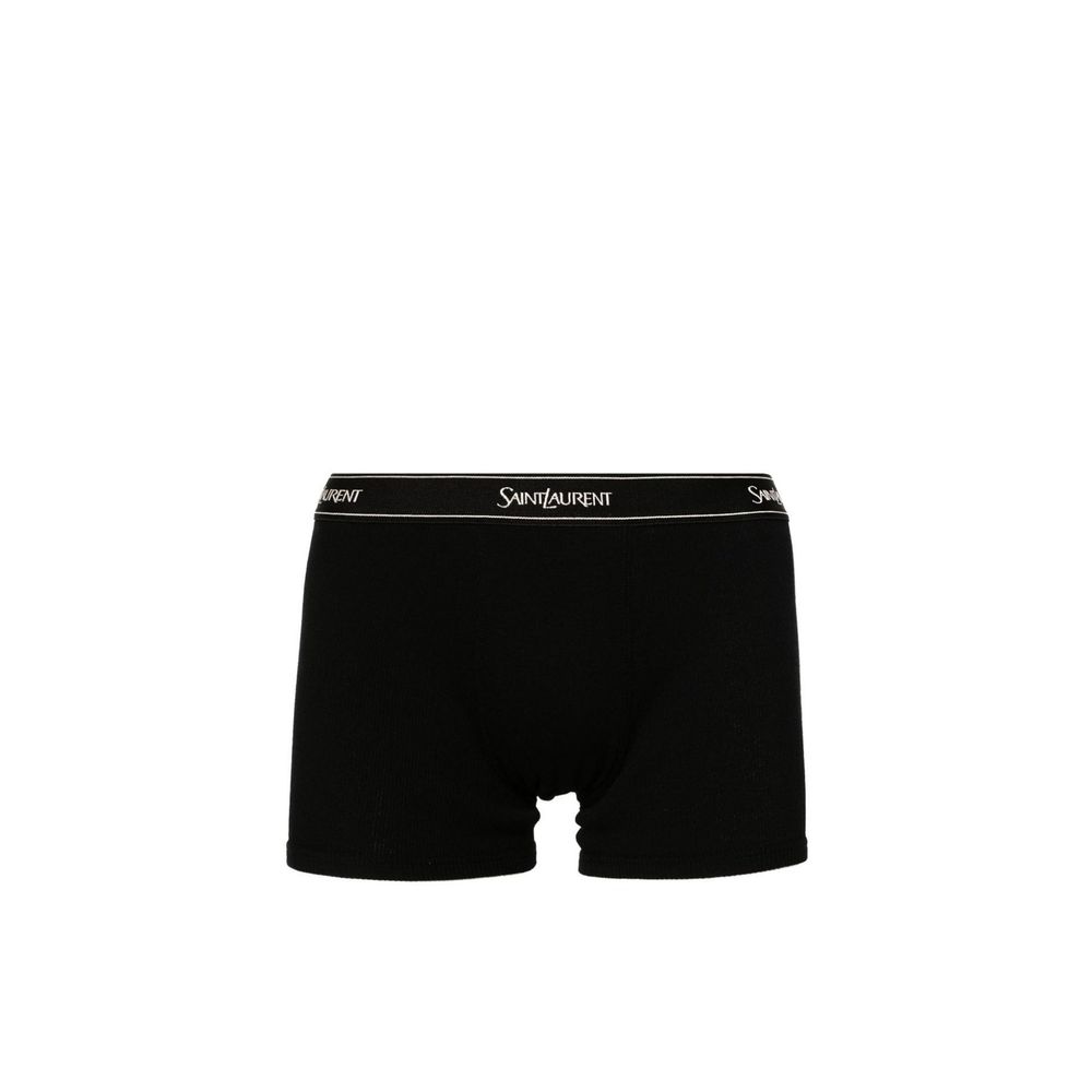 Saint Laurent Logo Cotton Jersey Boxer