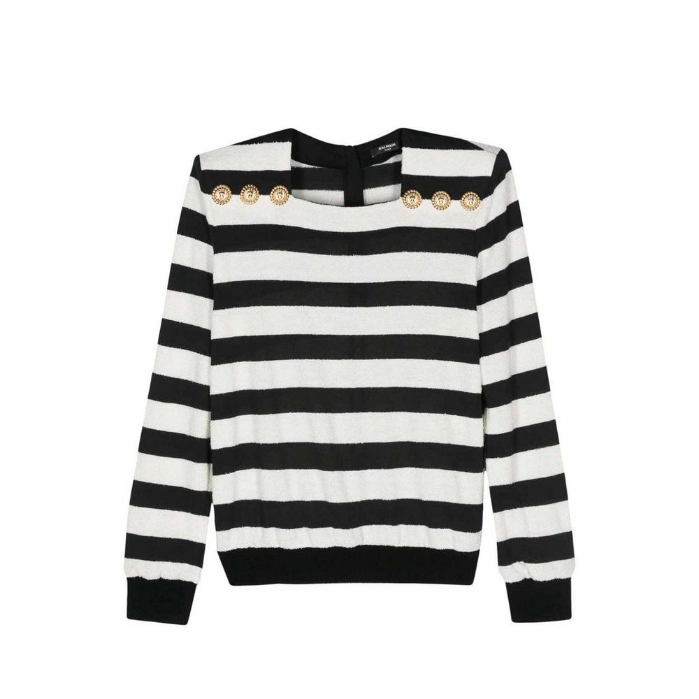 Balmain Striped Jersey Top