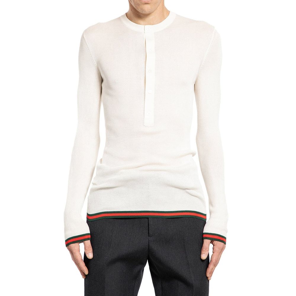 Gucci Ribbed-Knit Silk T-Shirt