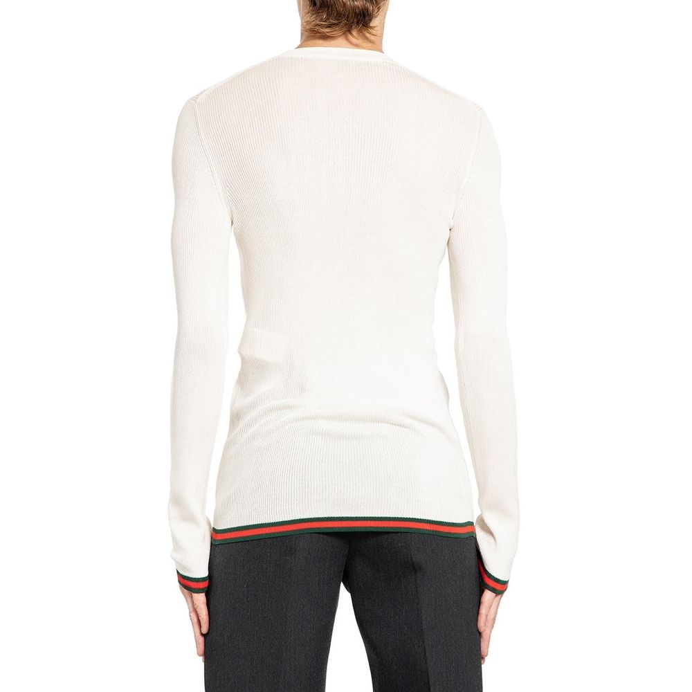 Gucci Ribbed-Knit Silk T-Shirt